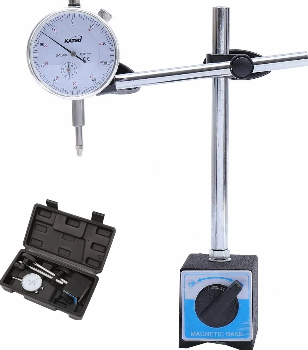 KATSU DTI Indicatore a quadrante 0-10mm con base magnetica in custodia
