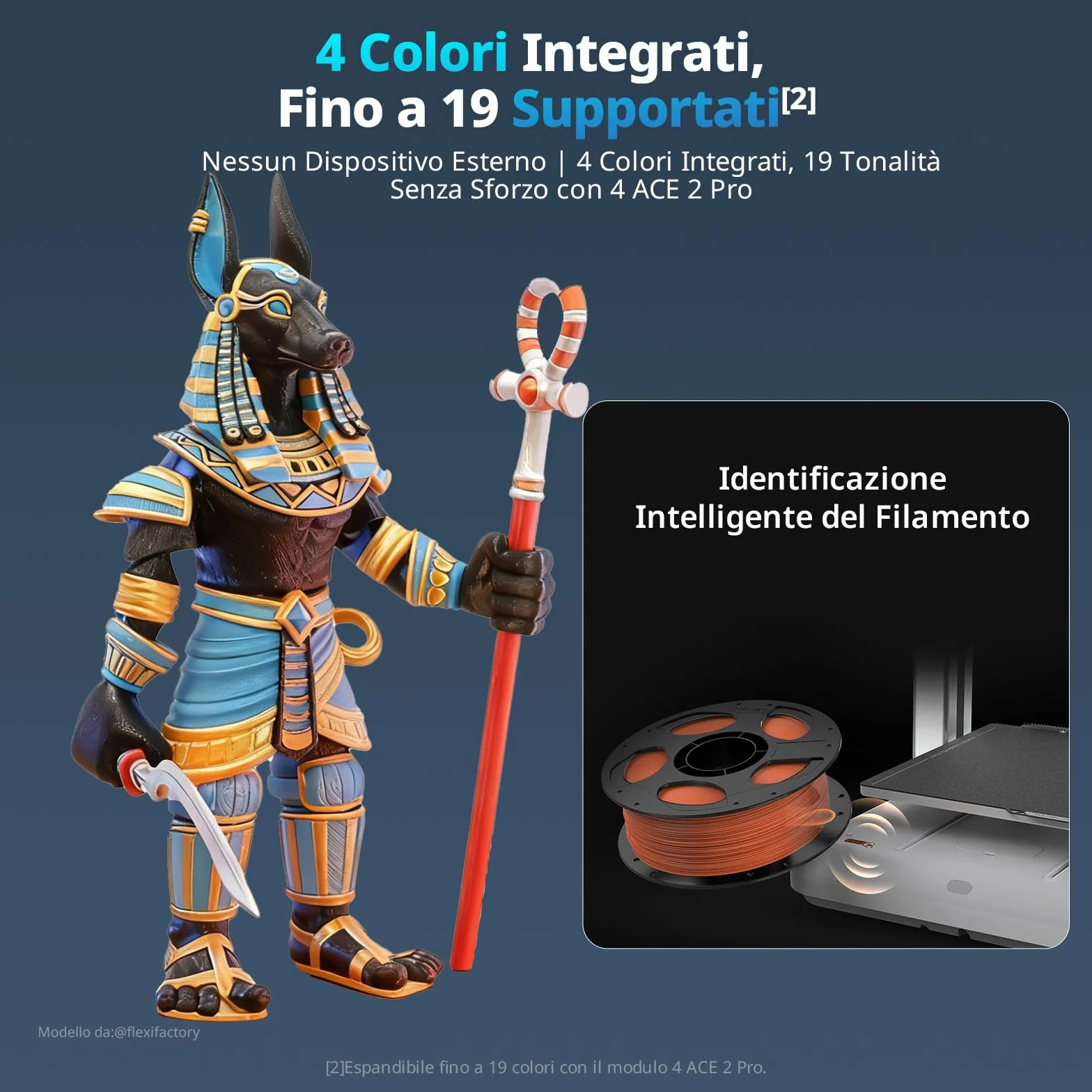 Anycubic Kobra X Stampante 3D, Stampa a 4 Colori, Fino a 19 Colori, Risparmio di Materiale Doppio, Stampa ad Alta Velocità a 600 mm/s, Ugello a 300 °C, per Piccole Imprese e Studi, 260 x 260 x 260 mm