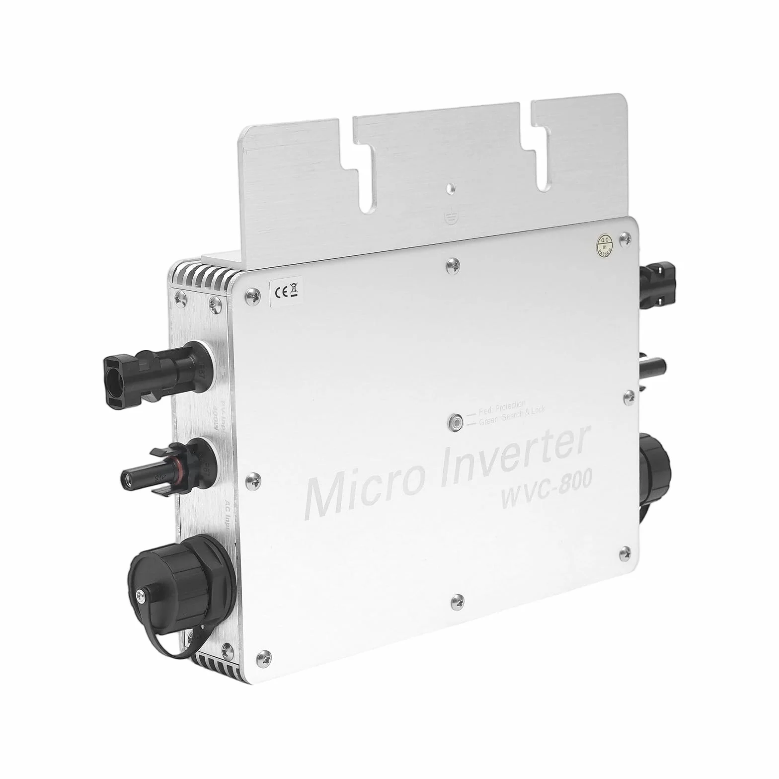 Convertitore di corrente solare, 800W microinverter con display LCD, convertitore Plug & Play ideale per impianto solare sul balcone (Argento)
