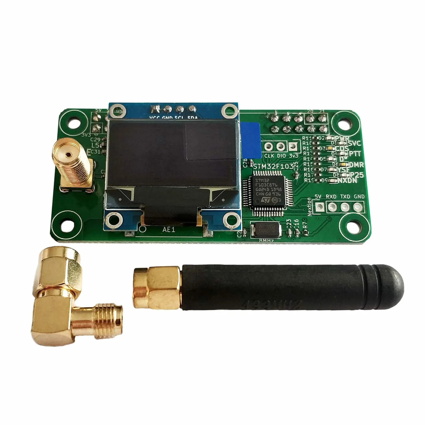 AURSINC MMDVM Hotspot Board + Antenna + Schermo OLED Supporto UHF C4FM YSF NXDN DSTAR P25 DMR Completamente assemblato e testato