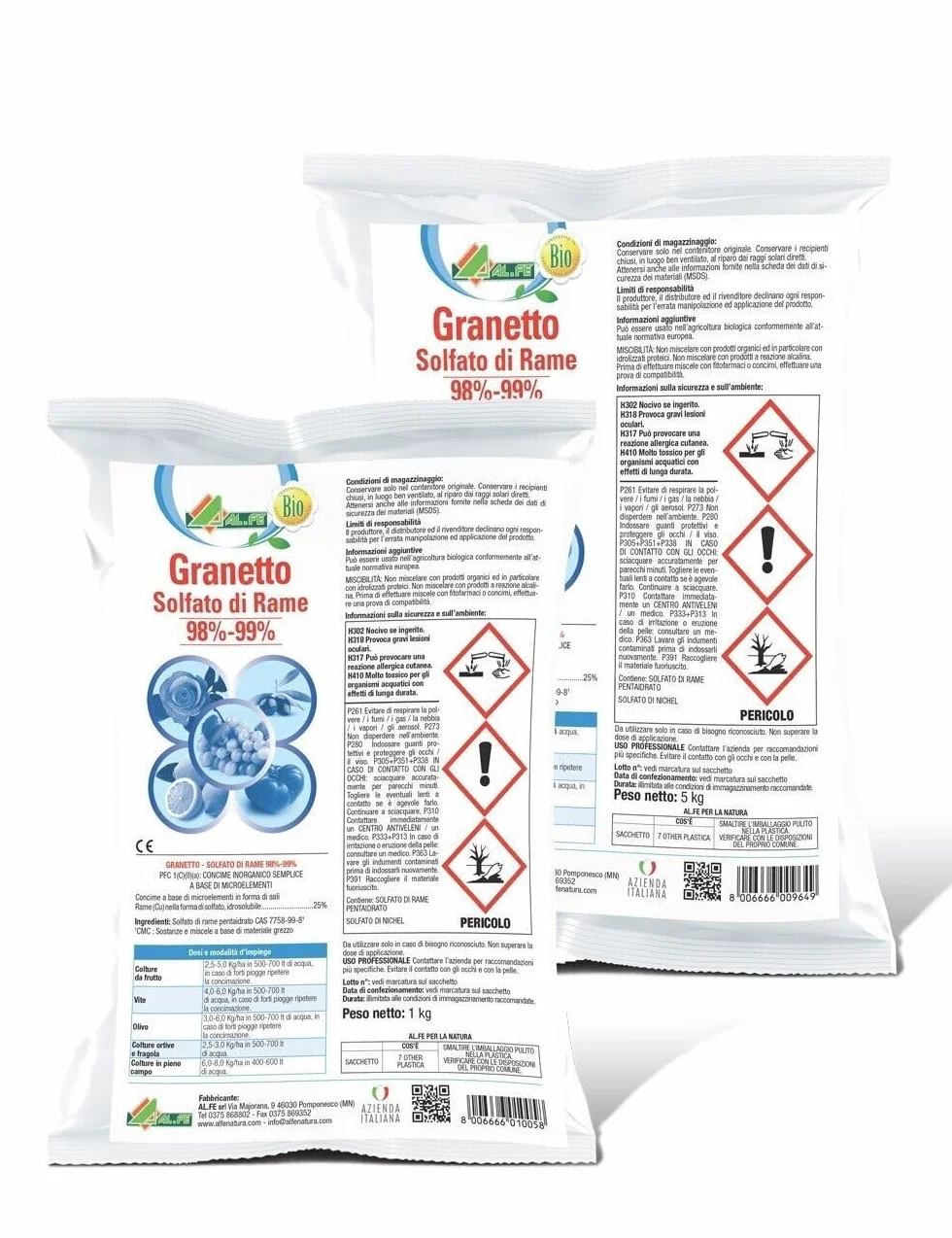 Granetto Solfato di Rame 98/99% Al.fe 1 Kg