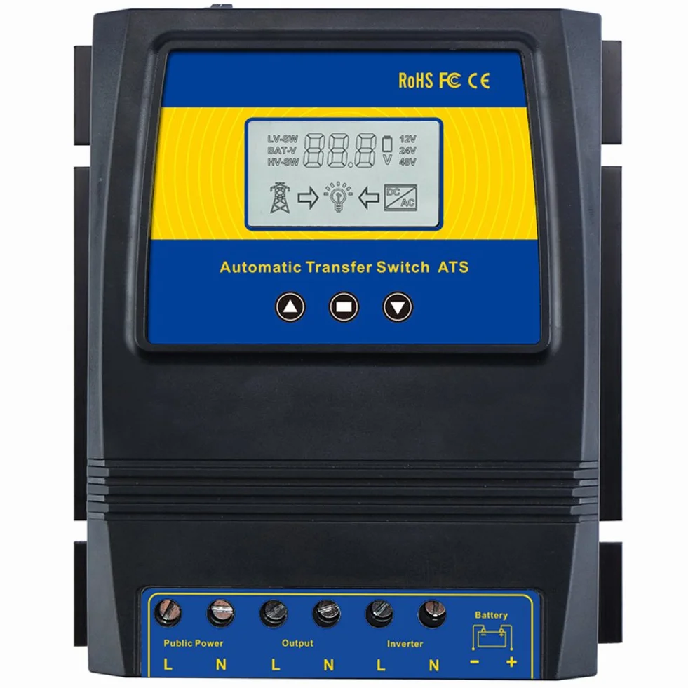 MOES Dual Power Controller 50A 11KW Interruttore di trasferimento automatico per Off Grid Solar Wind System ATS DC 12V 24V 48V AC 110V 220V