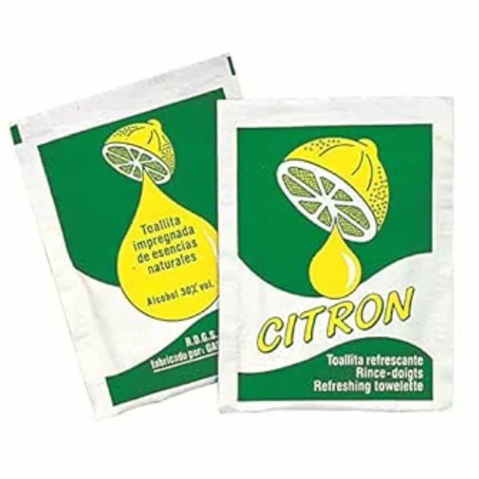 Salviette Rinfrescante Citron 6x8 cm Bianco Cellulosa 500 Unità
