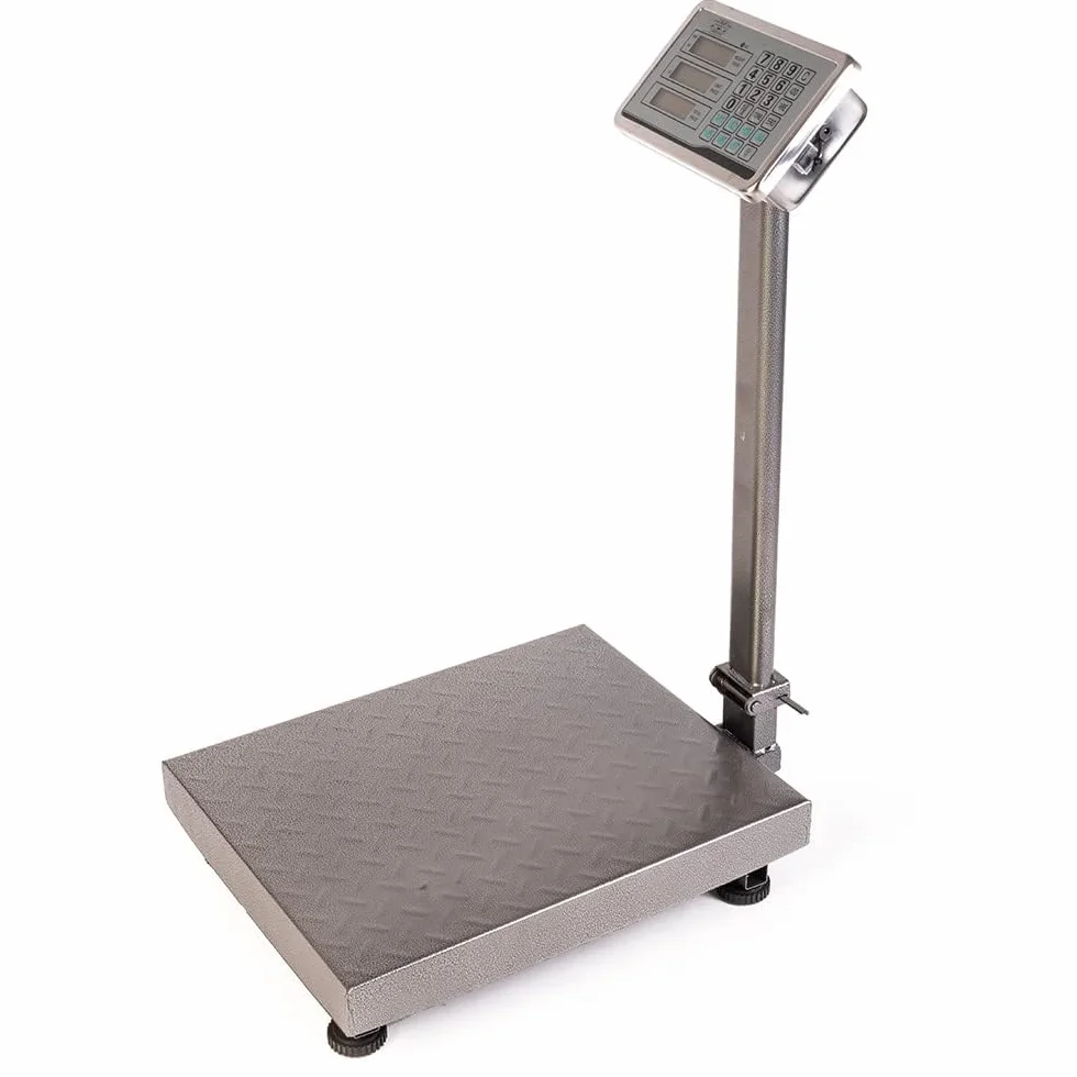 SQUADO Bilancia Digitale Professionale 300 kg Display LCD Base Acciaio Inox Piattaforma Antiscivolo