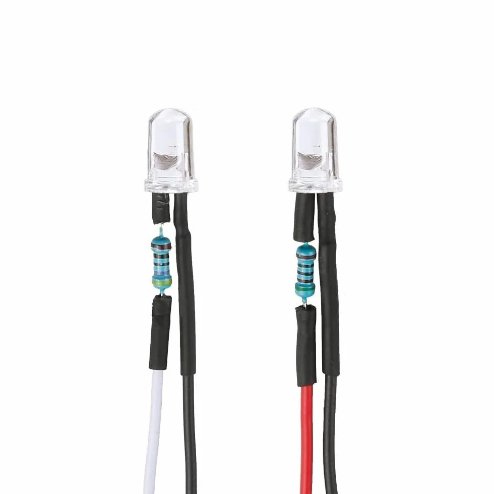 YIXISI 50 Pezzi 3mm LED Diodo ad Emissione Luminosa 12V 20cm per Illuminazione Automobilistica