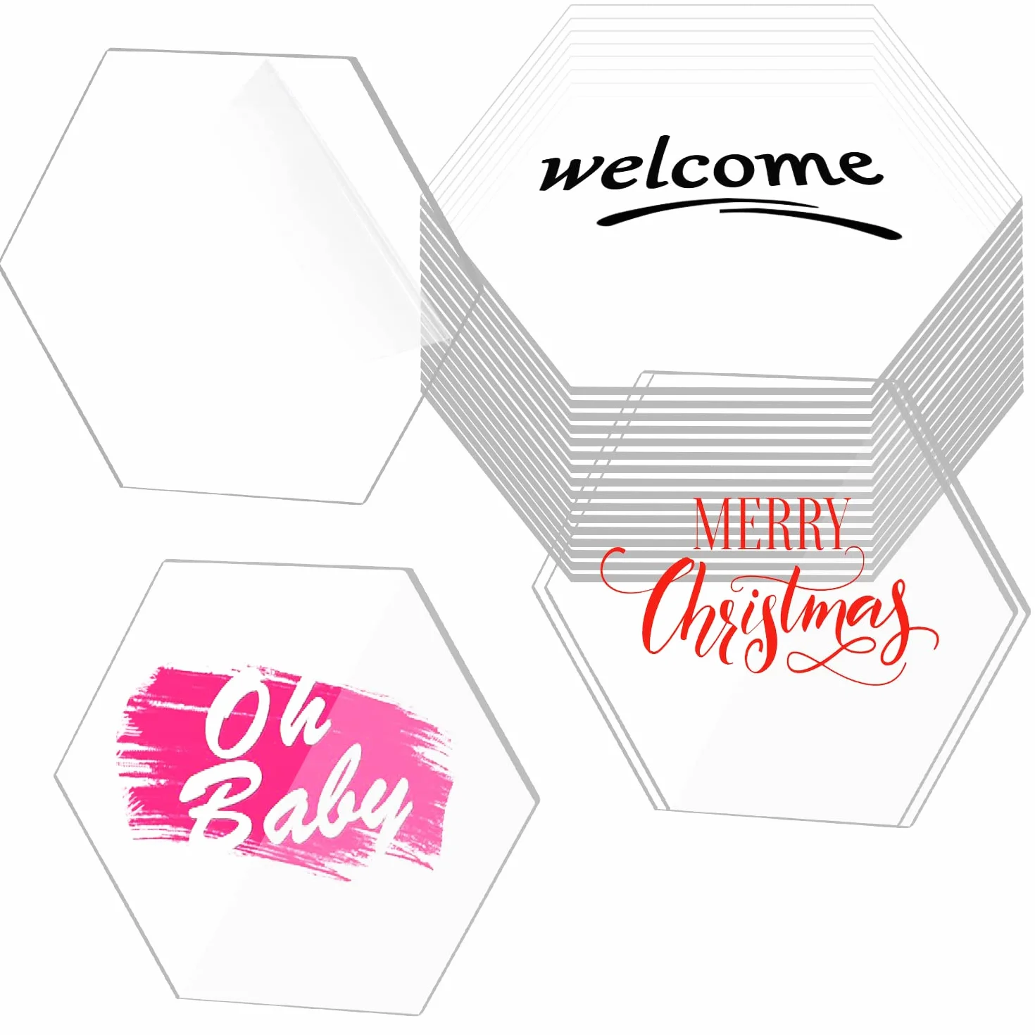 Fogli Plexiglass Lastra Trasparente 3mm Esagono Lastre Plexiglass Su Misura Foglio Acrilico Plessiglas Trasparente Pannelli per Progetti Fai Da Te Foto Cornici Scrapbooking (20 Pezzi)