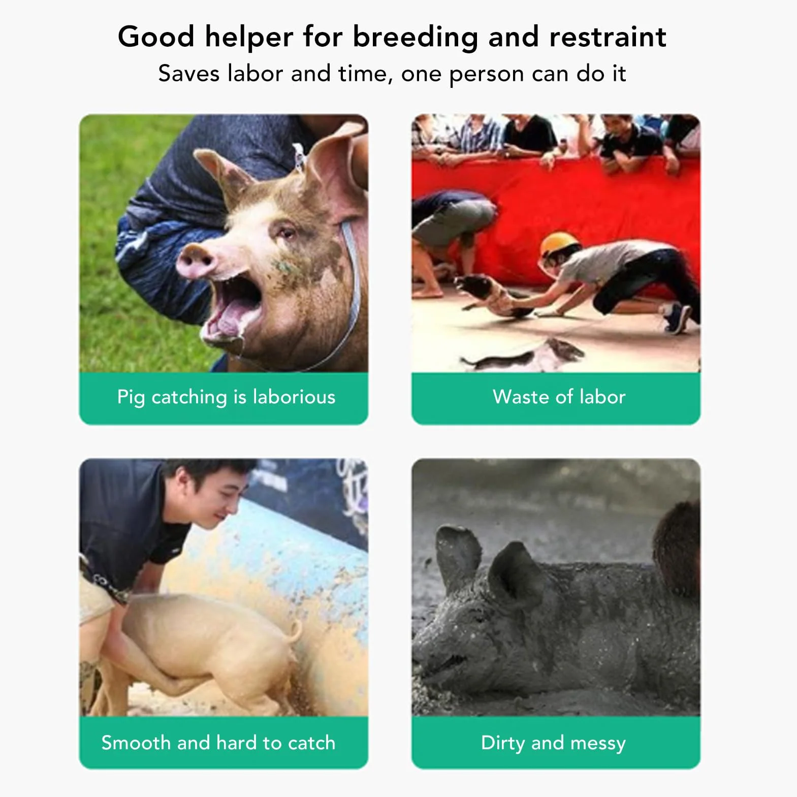 Cryfokt Asta per Catturare Cani, Asta per Catturare Maiali con Manico Estensibile Facile da Usare per Fattoria