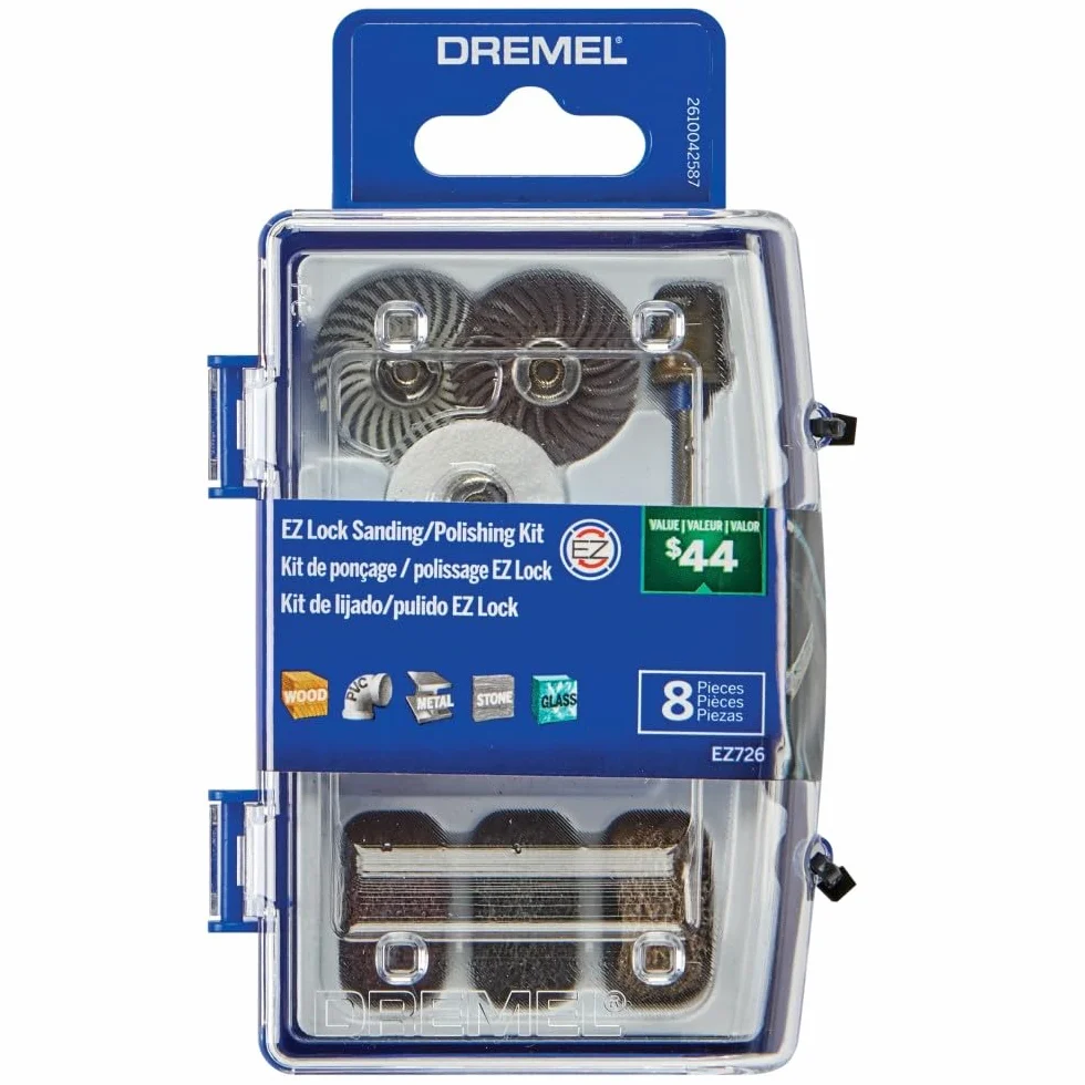 Dremel EZ726-01 EZ Lock Set di accessori per levigatura e lucidatura 8 pezzi