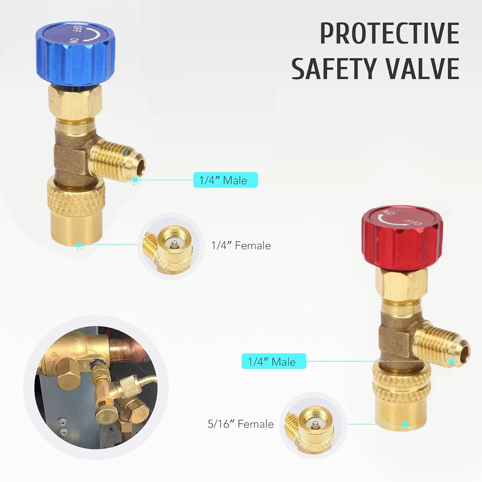 Collettore HVAC a 4 Vie Impostato con Tubi, Sostituiti per Refrigeranti R32 R32 R32 R134A R22, per Uso Professionale e Domestico