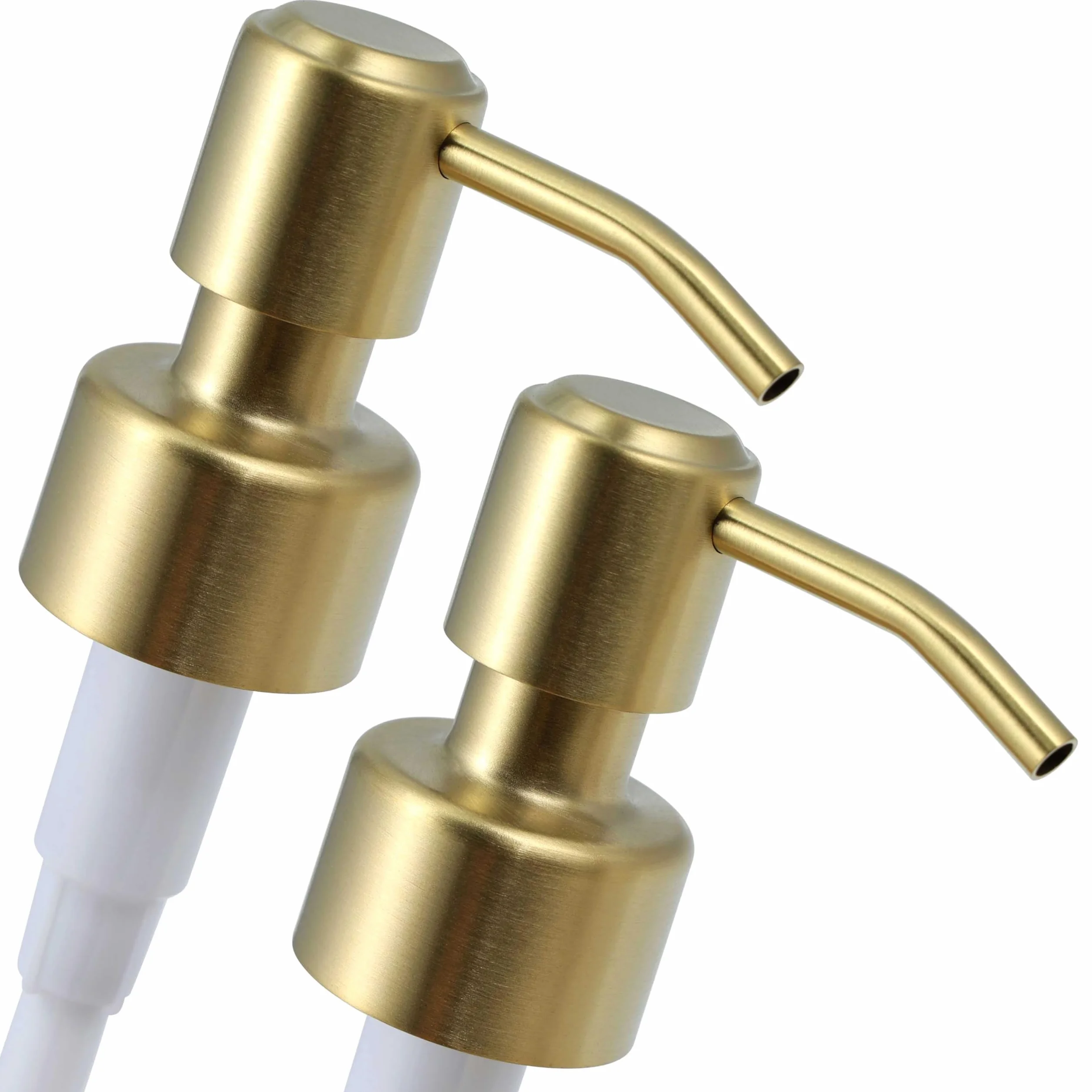 ALTGLAS 2 Pezzi di Pompa in Acciaio Inox per Dosatore Liquido con Filettatura 27-28 mm Ricambio (Oro Spazzolato)