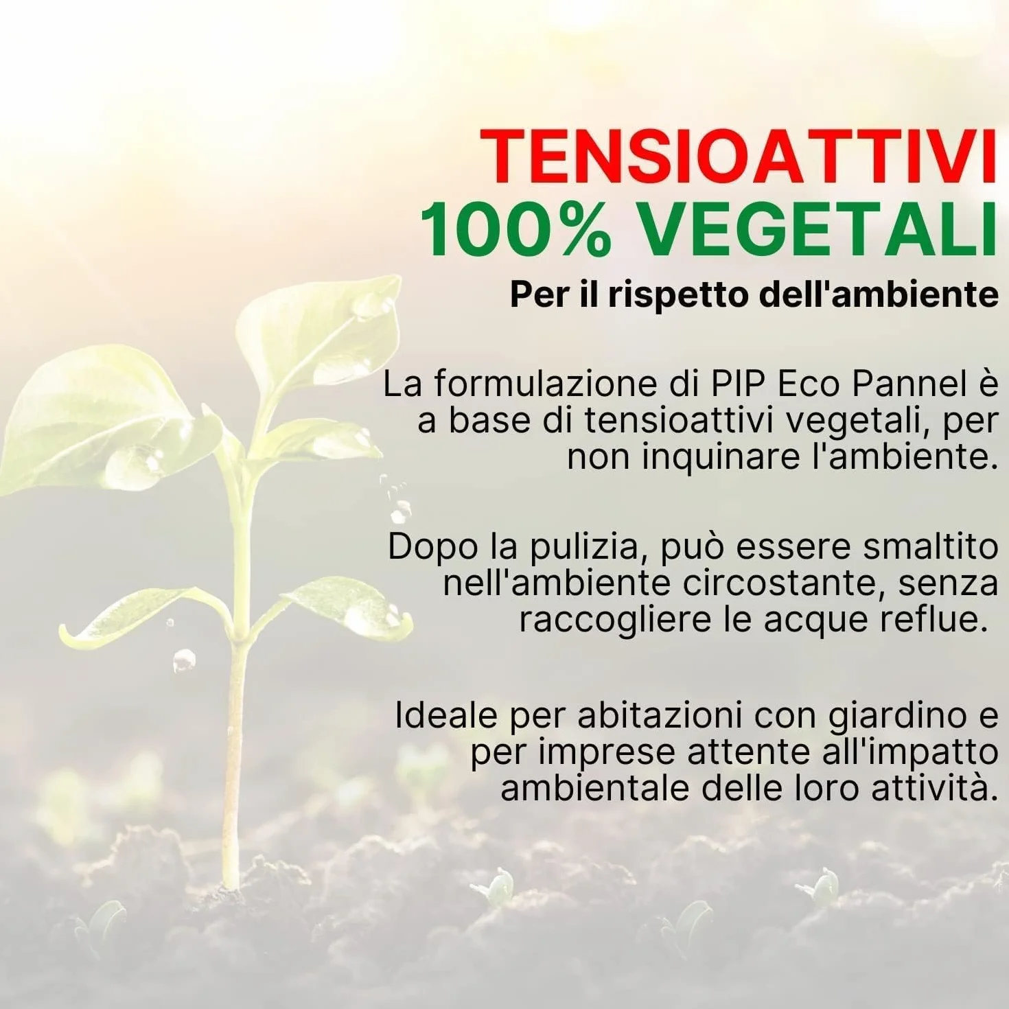PIP Eco Detergente Concentrato Pannelli Fotovoltaici 1L - Pulizia Pannelli Solari Vegetale Ecologica Antistatica