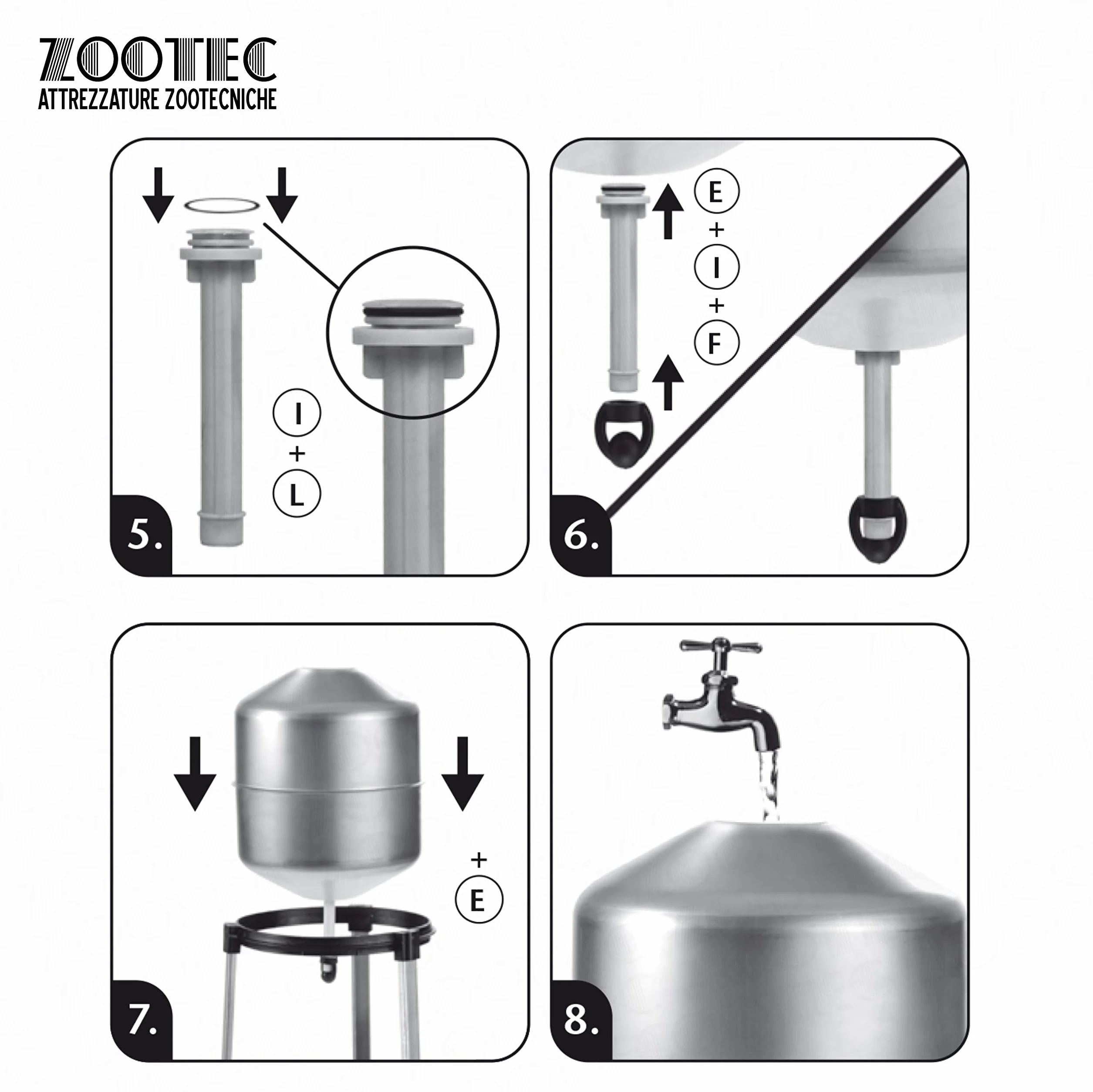 Abbeveratoio Automatico per Galline 22 Litri Lamiera Zincata Made in Italy