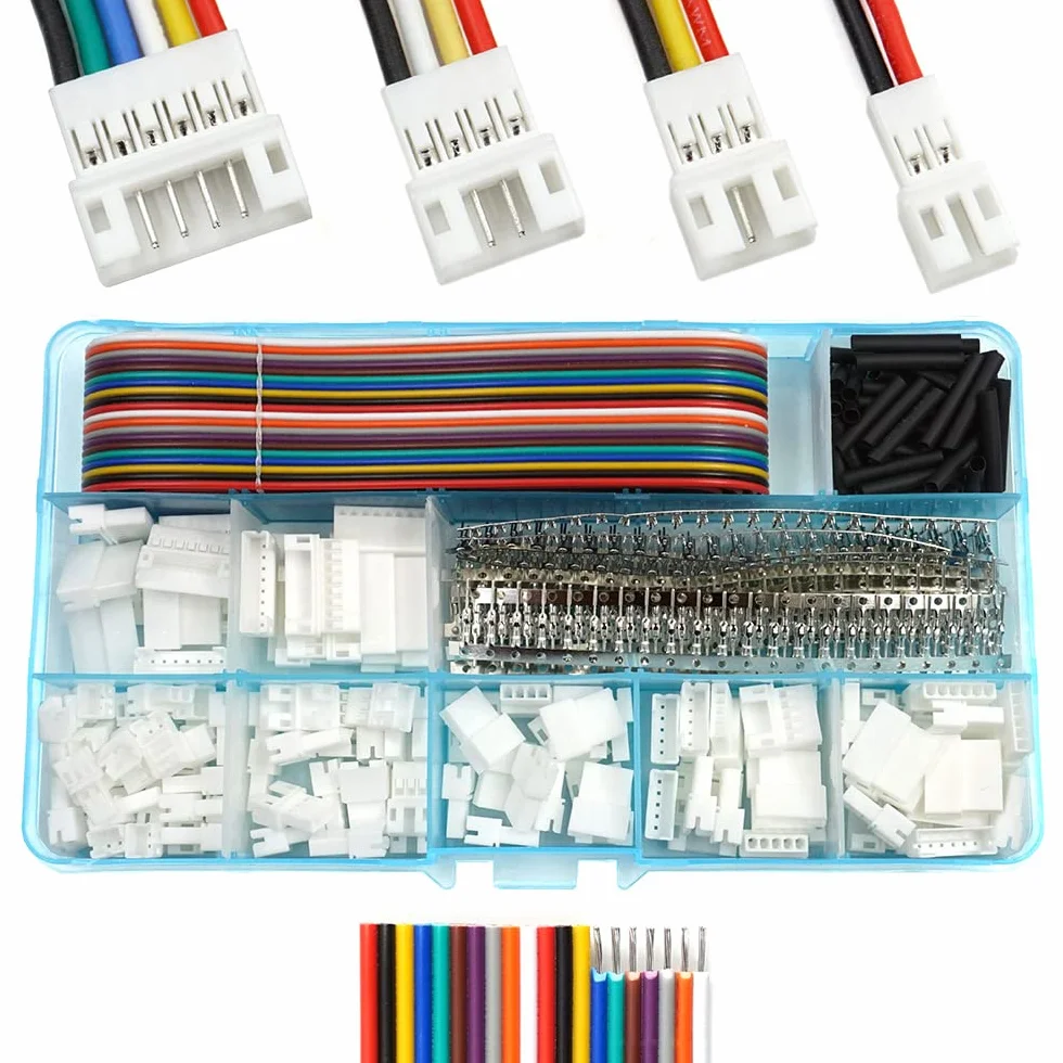Kit connettori JST PH 2.0 Basetta pin e cavo a nastro Passo 2,0 mm JST PH - Alloggiamento femmina pin maschio 2/3/4/5/6/7/8