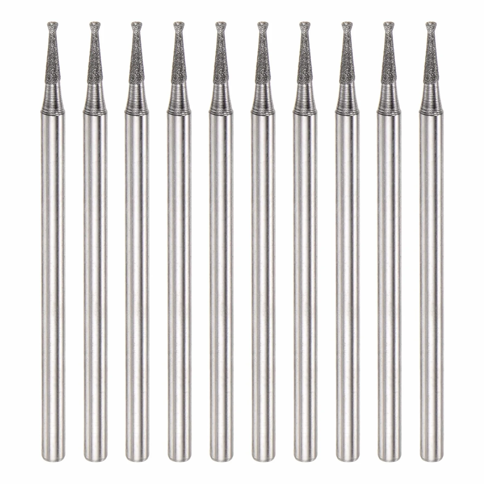 QUARKZMAN 10Pz Punte Rettifica Diamante 1 Mm Diametro, Asta 3/32", Trapano Intagliare Testa Sferica, Strumento Rotante Rettifica, Lucidatura, Incisione Giada, Gioielli, Pietra, Ceramica.