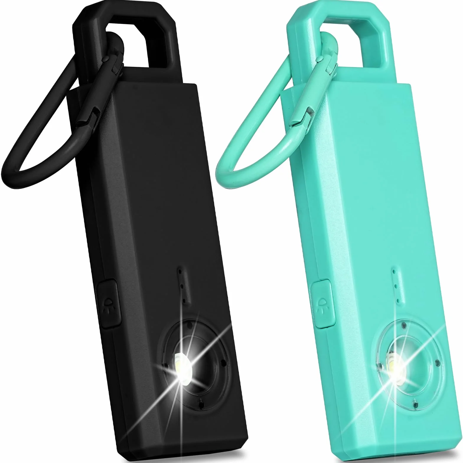 HOTUT Allarme Personale Anti Aggressione,130dB Portachiavi Autodifesa con Luce Stroboscopica,Ricaricabile Sicurezza Personale di Emergenza per Zaino in Spalla, Donne, Uomini(Nero + Blu)