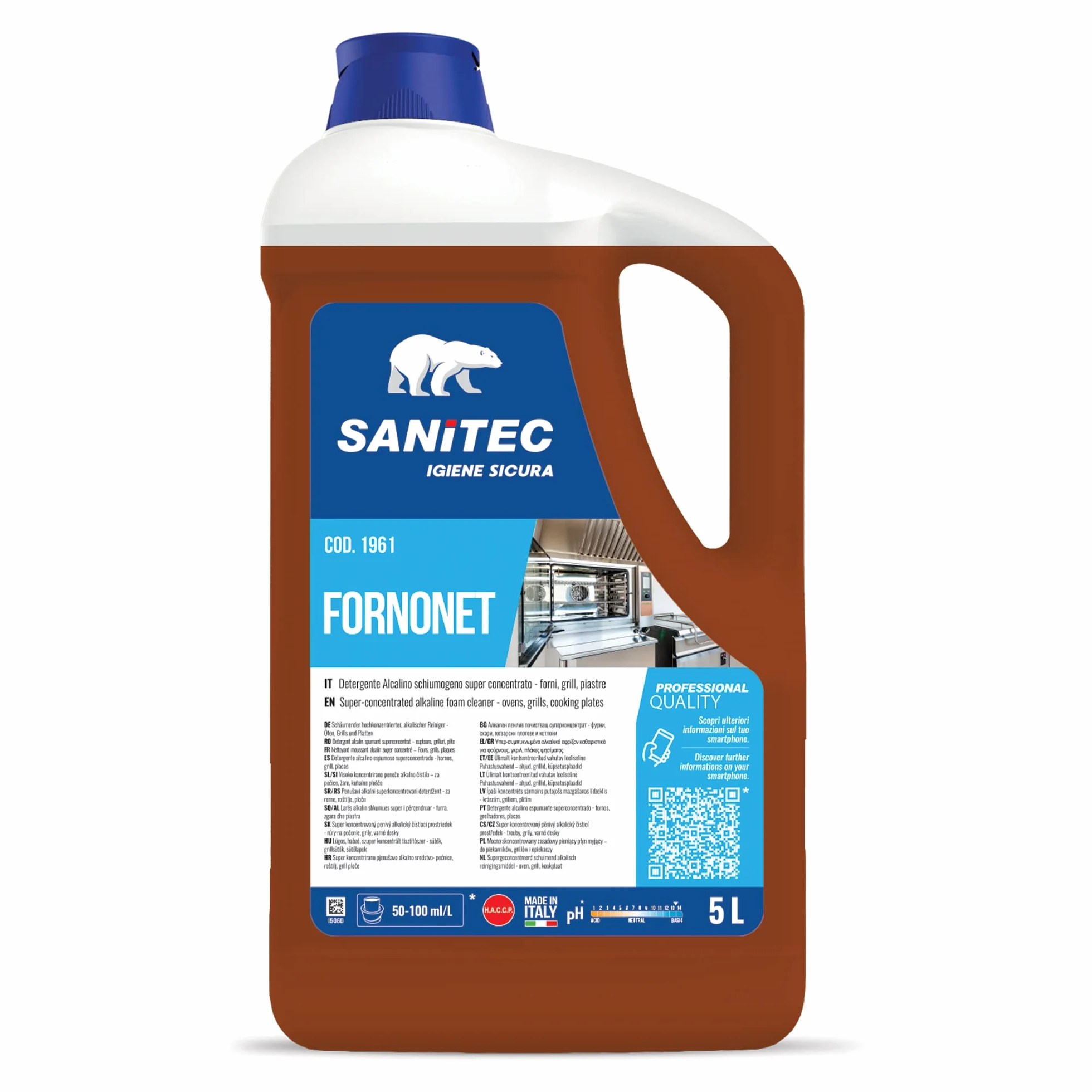 Sanitec Fornonet - Detergente Sgrassante Spray per Forni, 5 kg