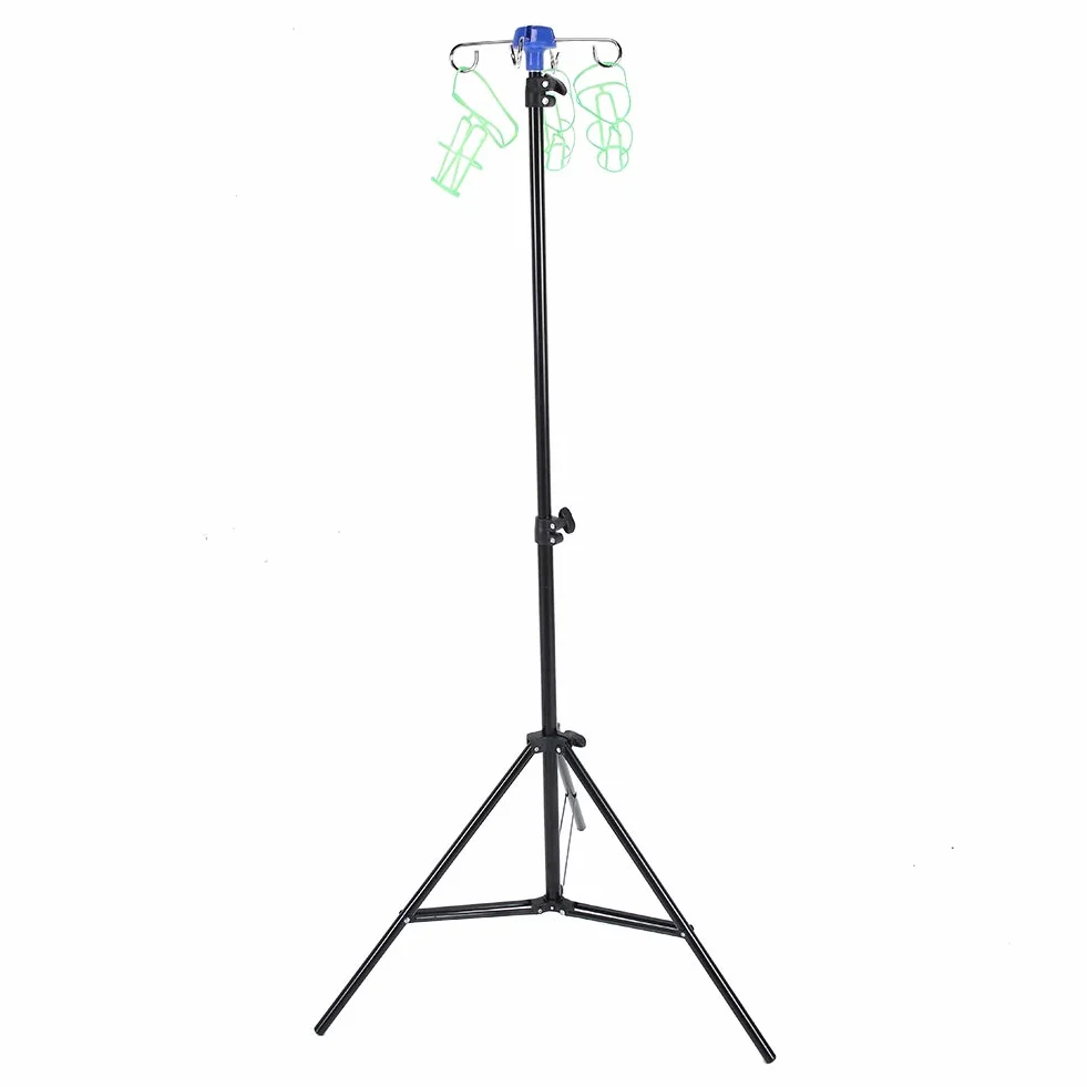 Supporto per Asta IV Portatile, Asta per sacche di liquidi IV Pieghevole Regolabile in Altezza 82,6 Pollici con 4 Ganci, Supporto per infusione Portatile in Lega di Alluminio Leggero per la casa