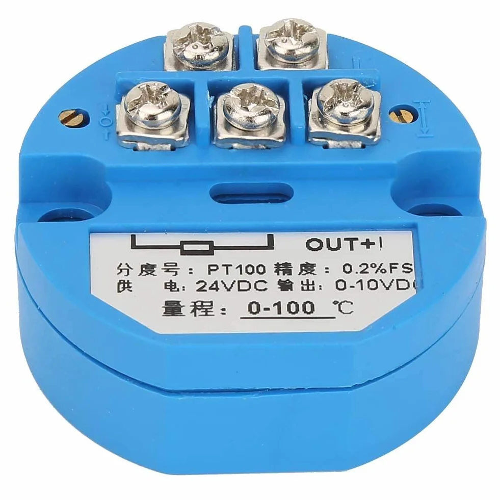PT100 Trasmettitore Temperatura DC24V Sensore 1M Alta Precisione Uscita 0-10V per Controllo Processo Industriale