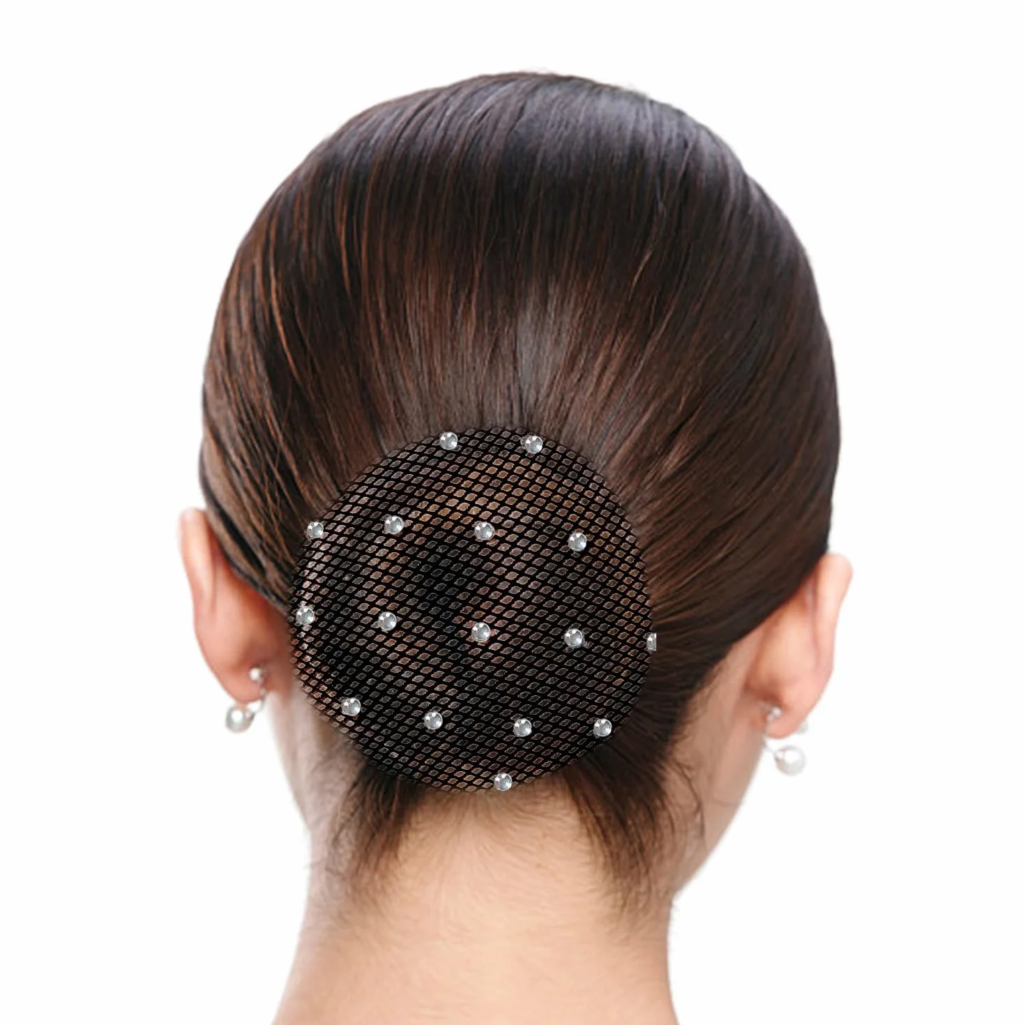 Set di 6 Retine Per Capelli in Cristallo, Retina Nera per Donne, Retina da Balletto per Ragazze