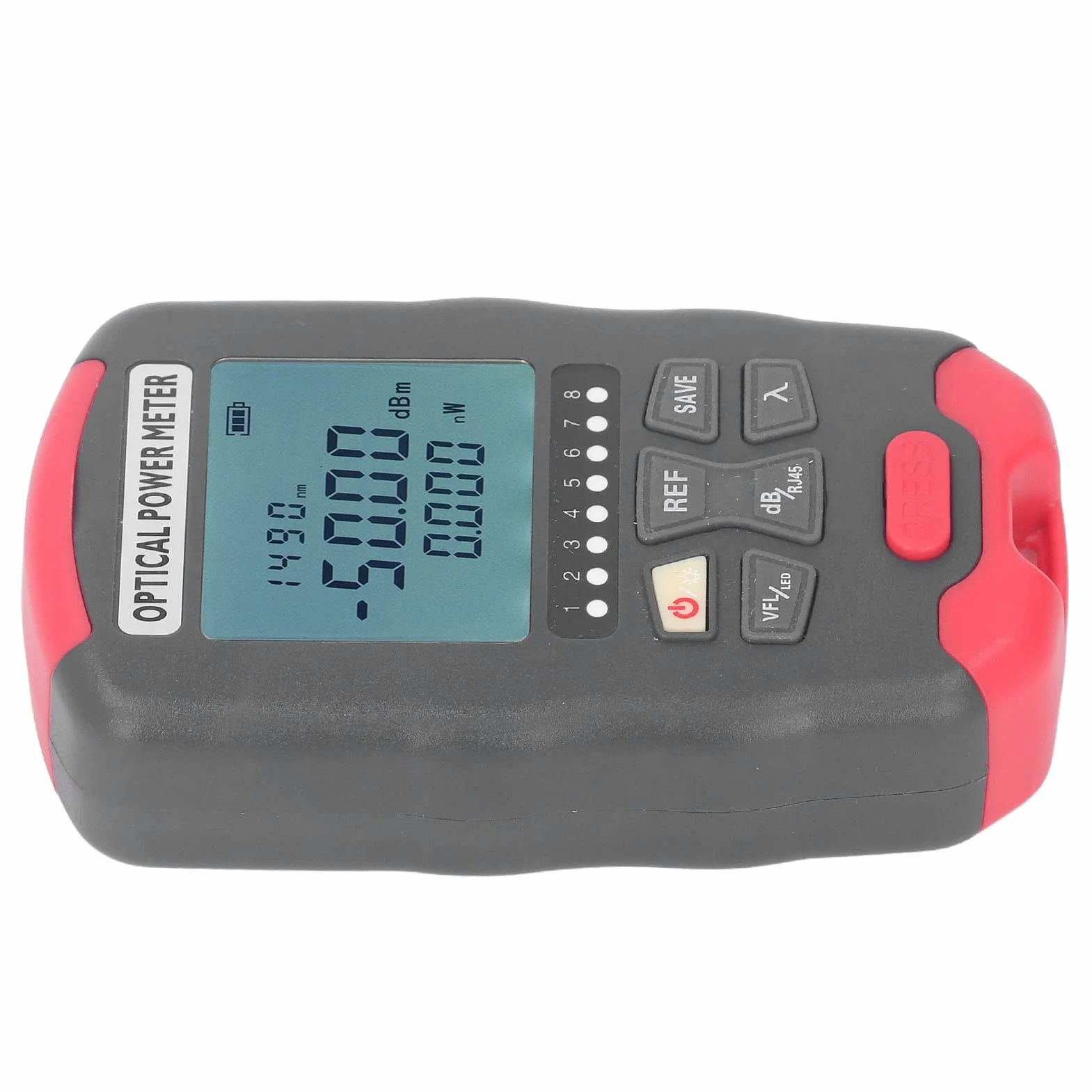 Tester per fibra ottica, tester di rete luminosa a LED Misuratore di potenza in fibra ottica ad alta precisione Ampia applicazione per test (da -70 a +10dBm)
