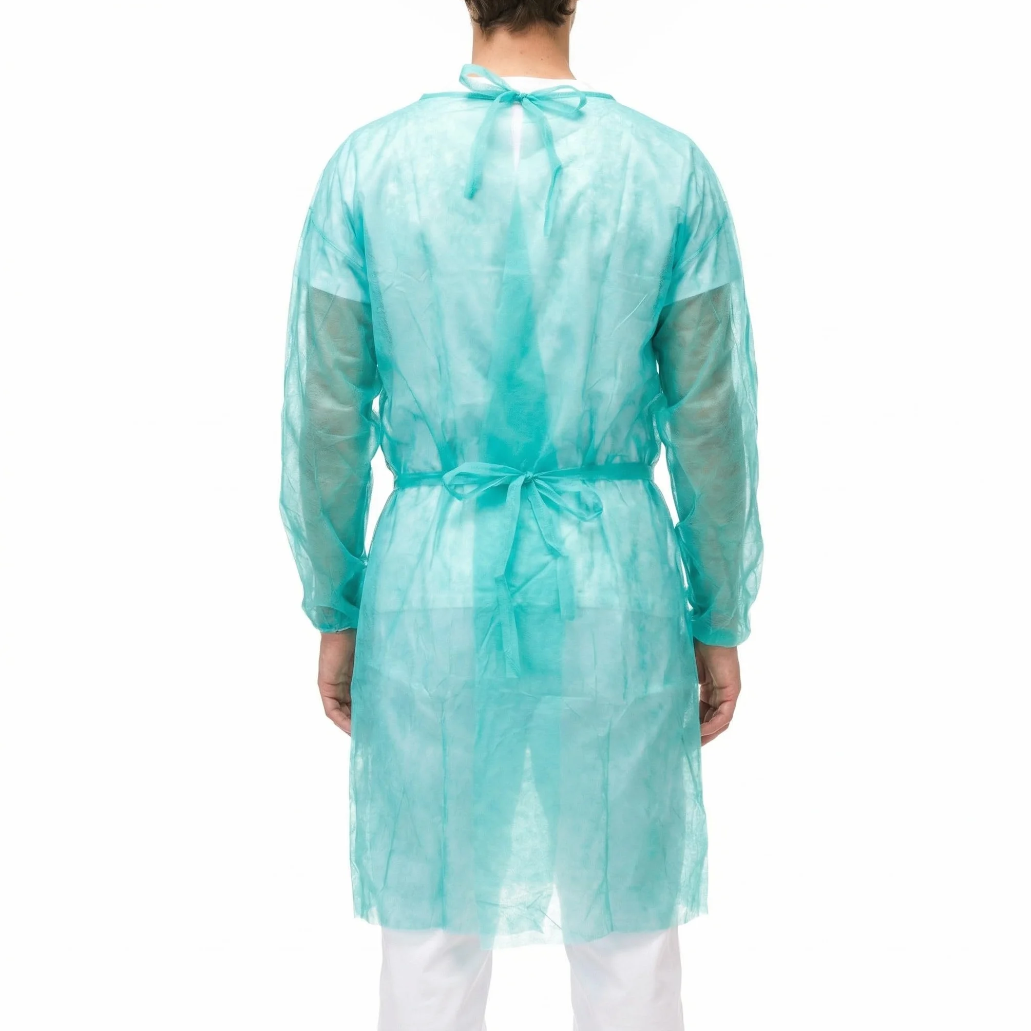 KMINA Camice Monouso Ospedaliero Polipropilene 20g Maniche Lunghe 115 x 127 cm Verde