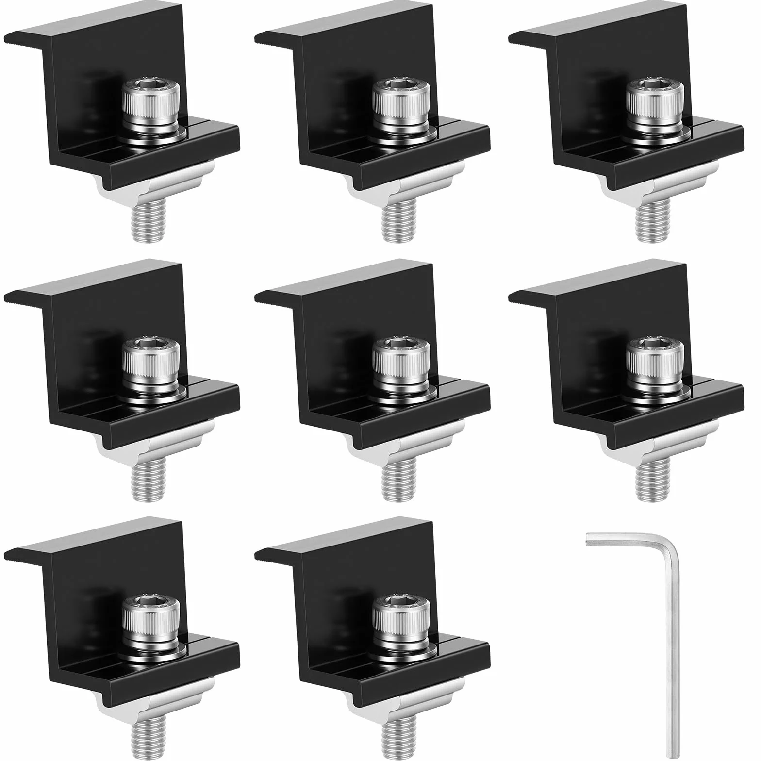 Kit Staffe Fotovoltaici 8 Pezzi per Montaggio su Tetto per Camper Barca Tetti