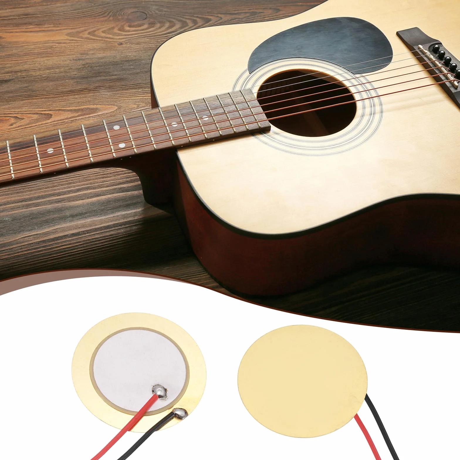 Sourcingmap, 5 dischi piezoelettrici da 15 mm, per trasduttori acustici, per chitarra CBG
