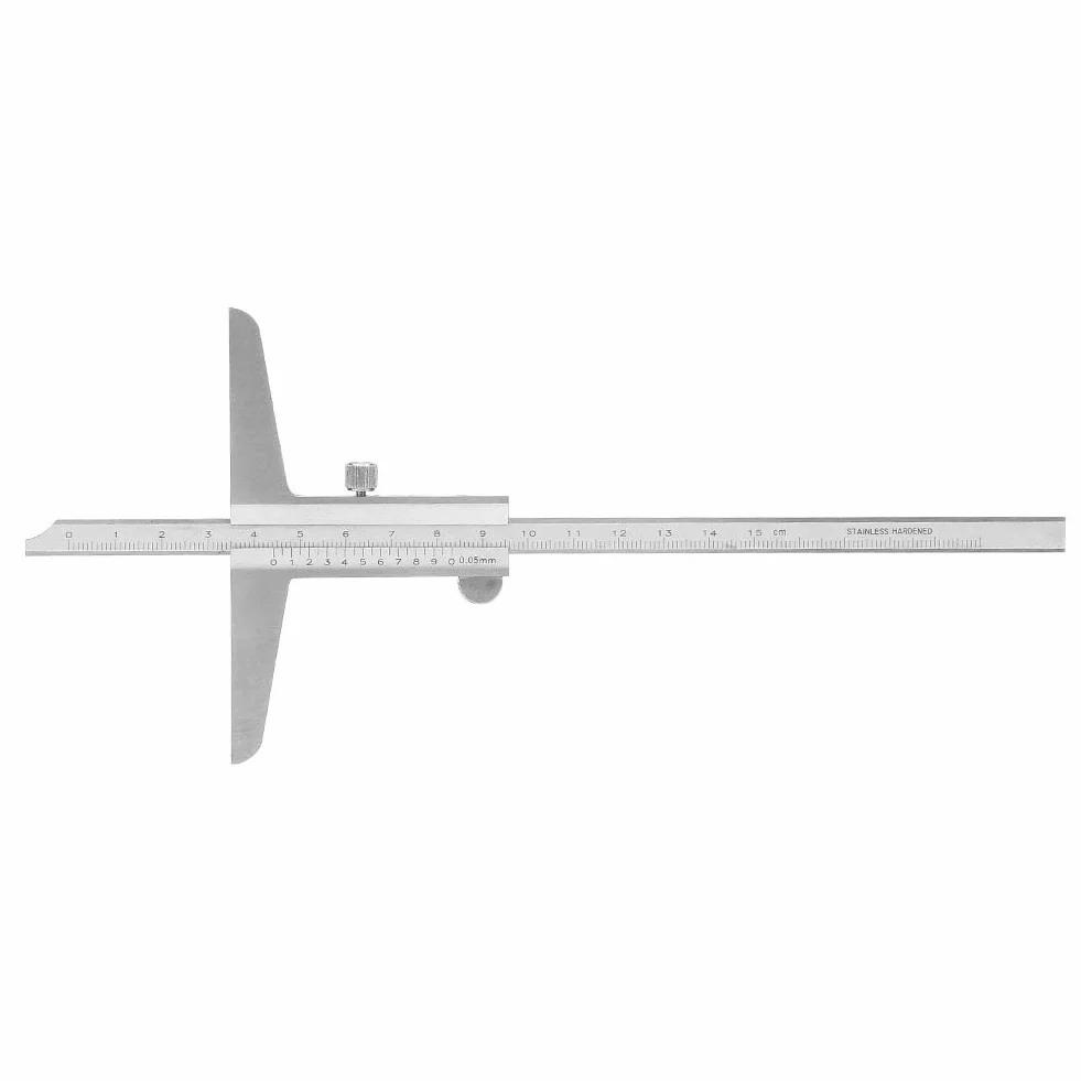 Calibro di Profondità in Acciaio Inossidabile 0-150 mm, Strumento di Misurazione di Precisione