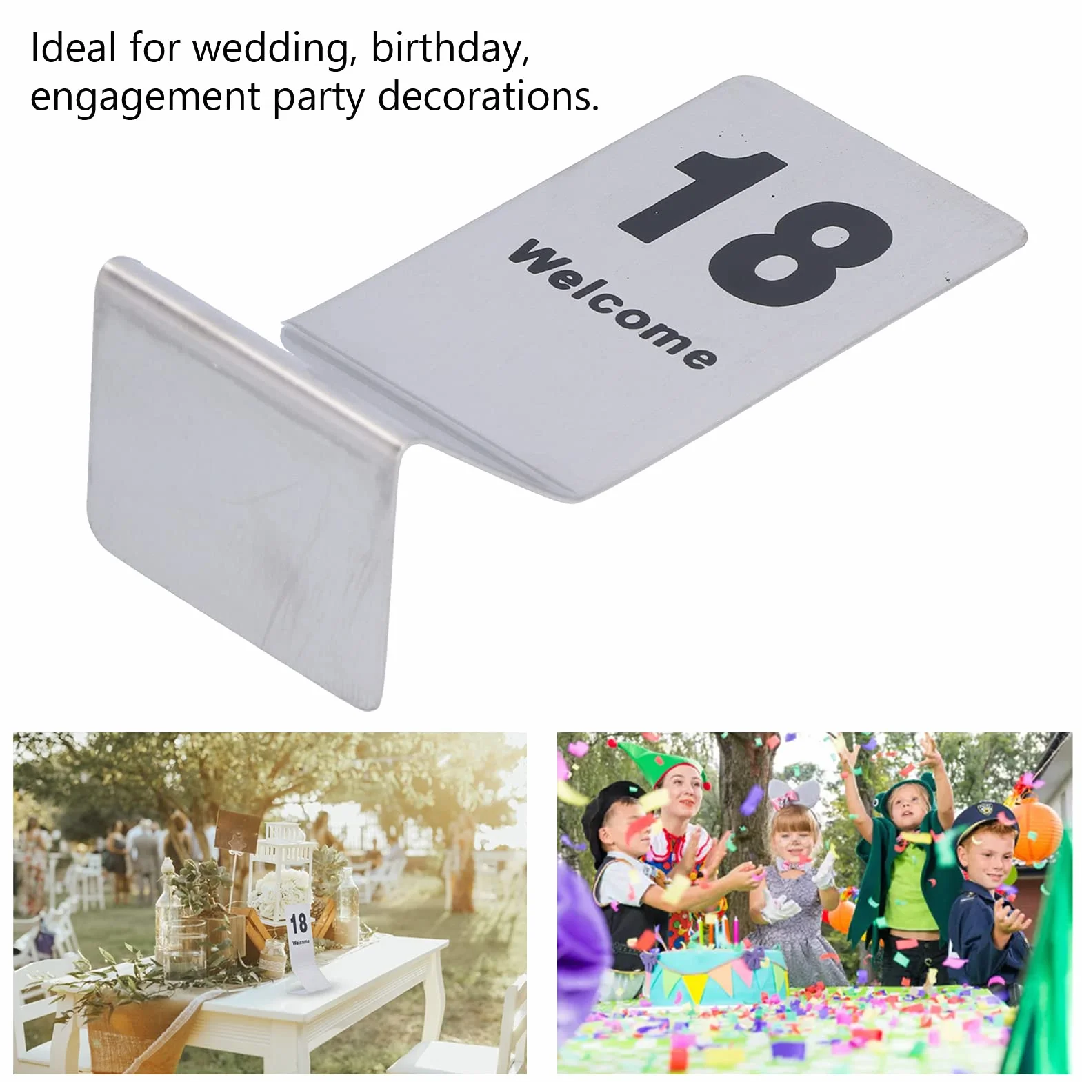 10 Pezzi Numeri Carte da Tavolo in Acciaio Inossidabile, 11-20 Doppio Lato Numeri Tabella Numeri da Tavolo Ristorante Biglietto per Matrimoni per Eventi, Banchetti, Servizio di Ristorazione(11-20)