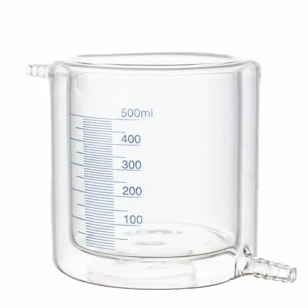 Becher da laboratorio incamiciato in vetro borosilicato doppio 300 ml