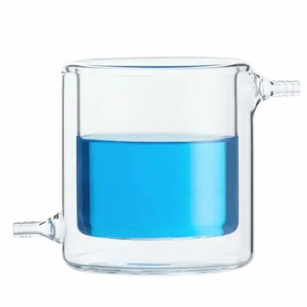 Becher da laboratorio incamiciato in vetro borosilicato doppio 300 ml