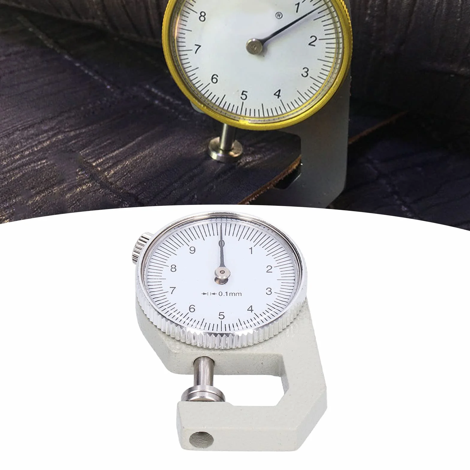 Spessimetro a Quadrante da 0 a 10 Mm Iin Metallo Plastica, Misuratore di Spessore del Quadrante, Calibro di Spessore per Filo Tester per Carta, Pelle, Strumento di Misura Dello Spessore Della Lamiera