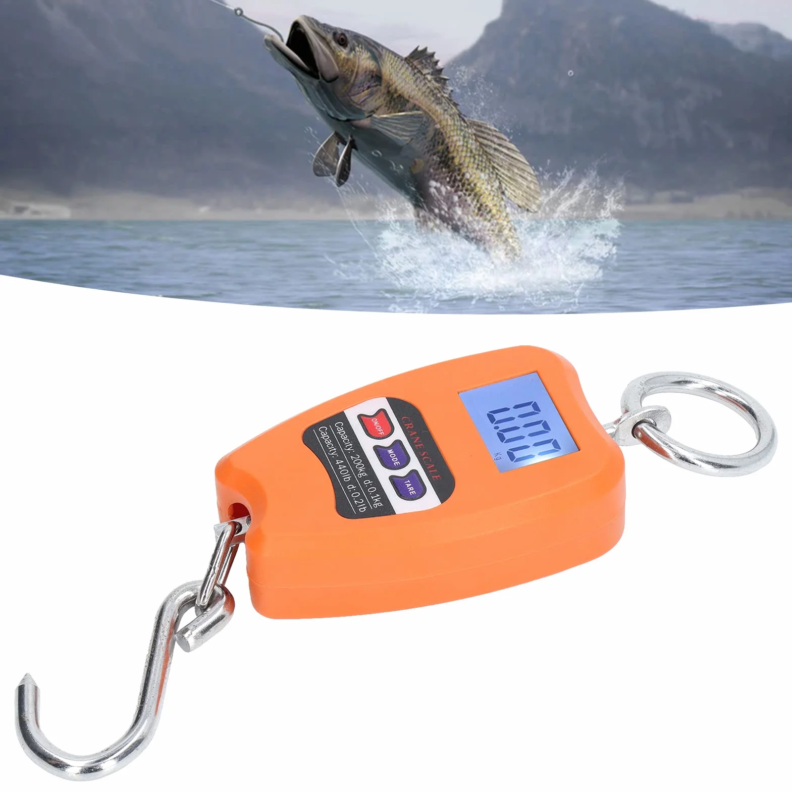 Bilancia Digitale Pesa con Gancio 440 lb/200 kg Portatile con Display LCD Retroilluminato