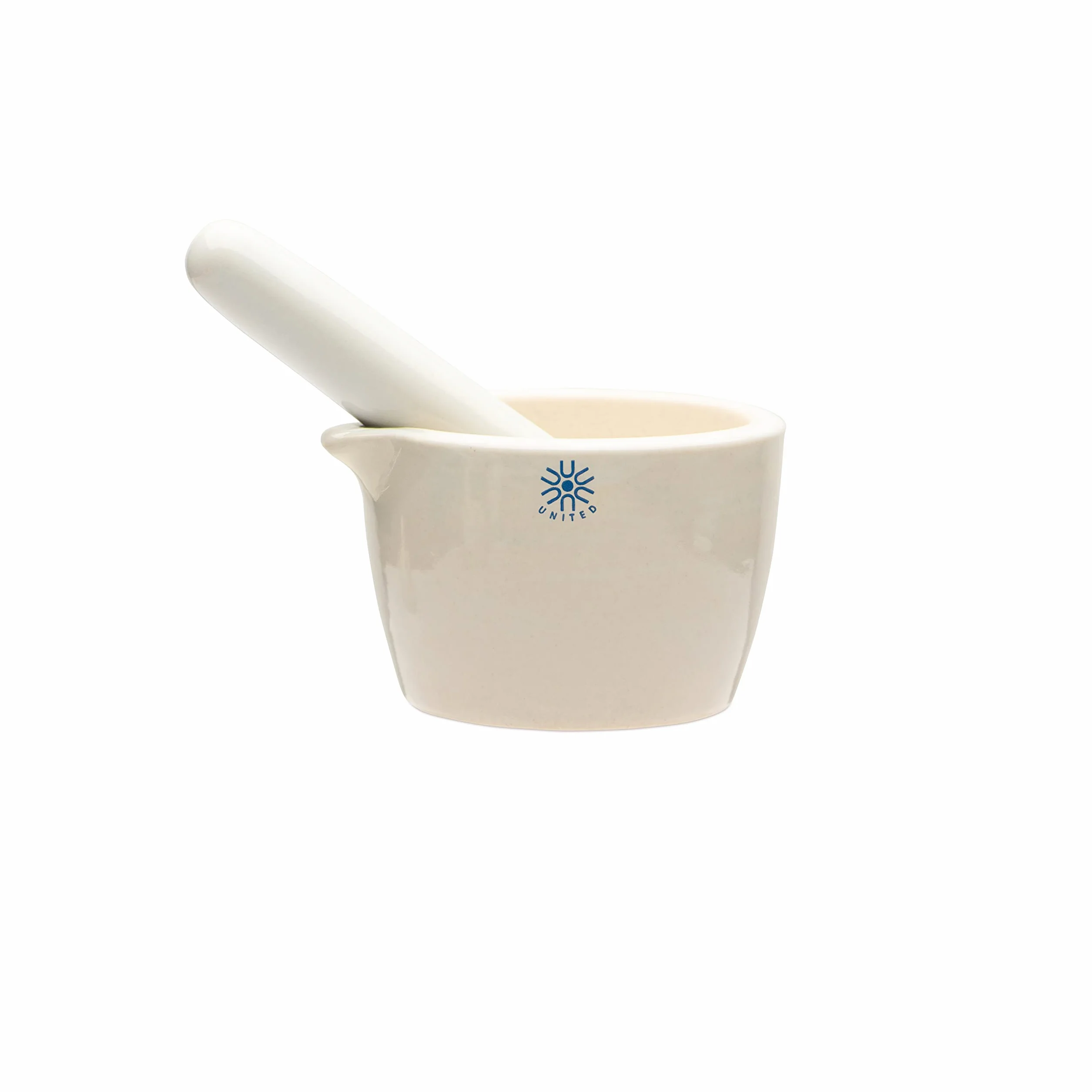 United Scientific™ JMD070 - Set mortaio e pestello, porcellana, capacità 70 ml