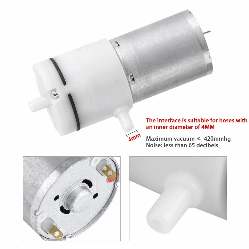 Jadeshay Pompa Acqua,DC 12V Mini Pompa Aria Micro Vuoto Elettrica Pompa per Strumento di Trattamento Medico,Acquario,Serbatoio d’Ossigeno e Elettrodomestici