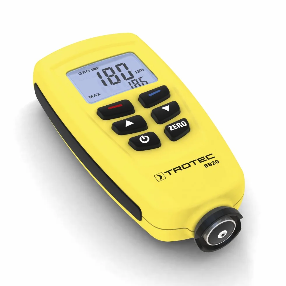 TROTEC BB20 Misuratore di Spessore del Rivestimento 0-1250 µm Memoria 400 Misurazioni USB