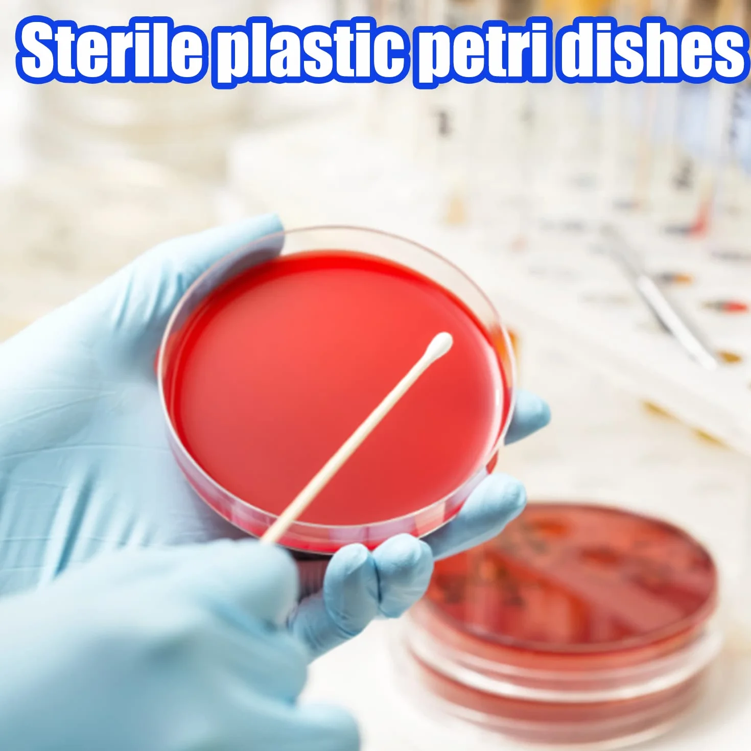 Confezione da 50 piatti Petri in plastica sterile con coperchi, 90 x 15 mm, piatti Petri sterili per progetti medici, biologici, scientifici scolastici