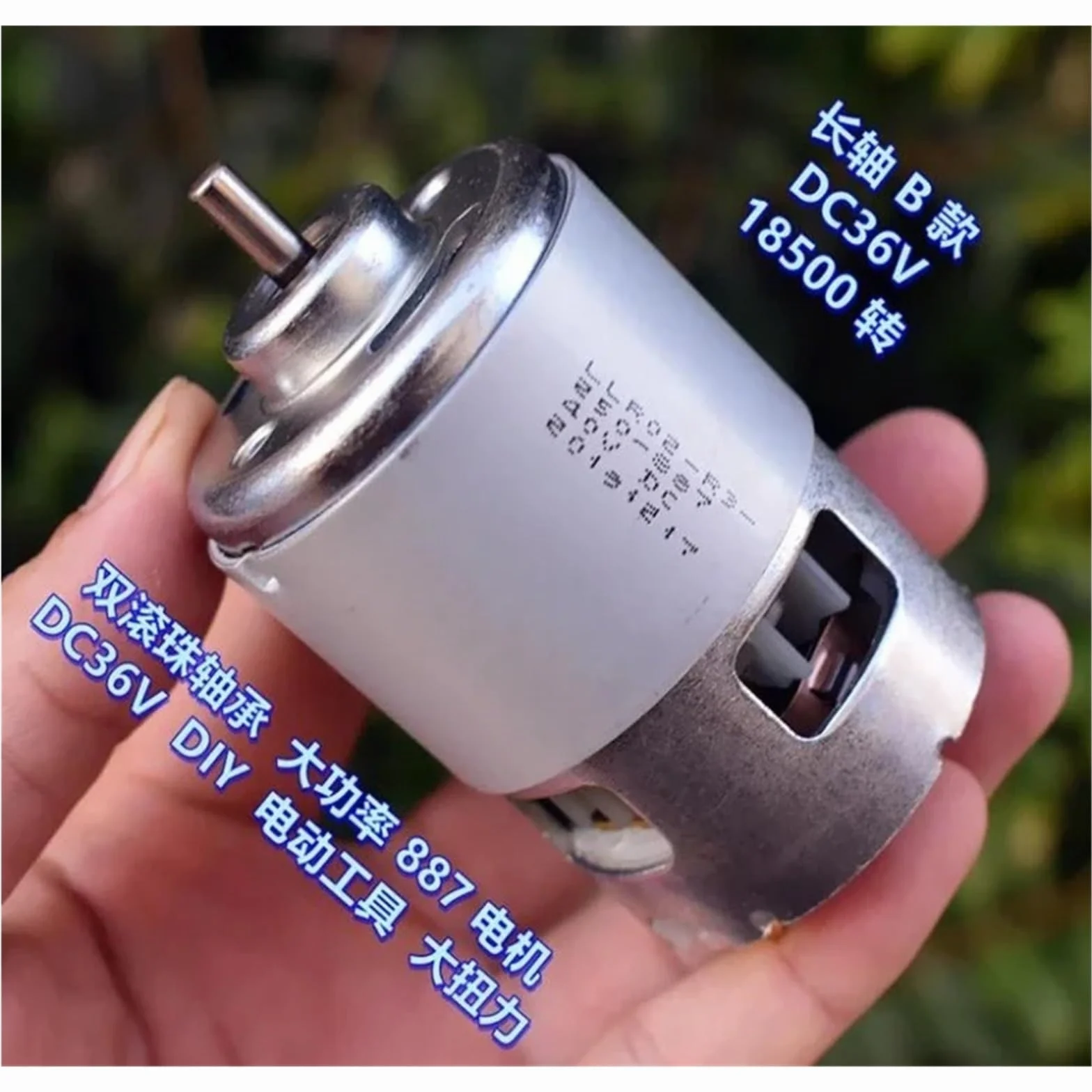 Motore RS-887 da 48 mm DC 36 V-40 V 18500 giri/min con doppio cuscinetto a sfere ad alta velocità
