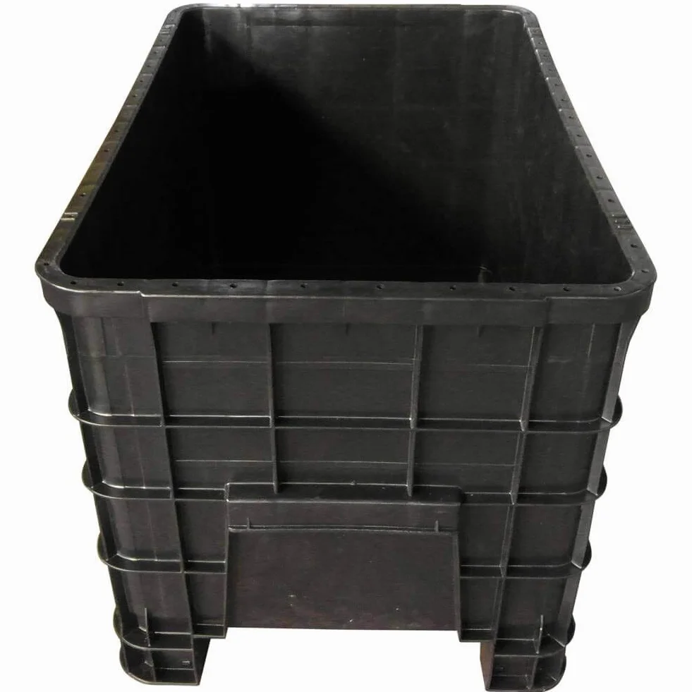 Cassa pallet in plastica (HDPE riciclato), 4 piedi, Mis. 1000 L x 635 P x 645 H mm, portata 150 Kg, volume 300 Lt