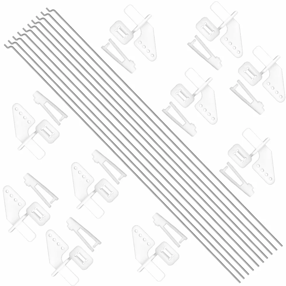 10 pezzi in acciaio 1,2 x 260 mm + 10 clacson in nylon micro controllo 20 x 11 mm 4 fori per RC aereo fai da te