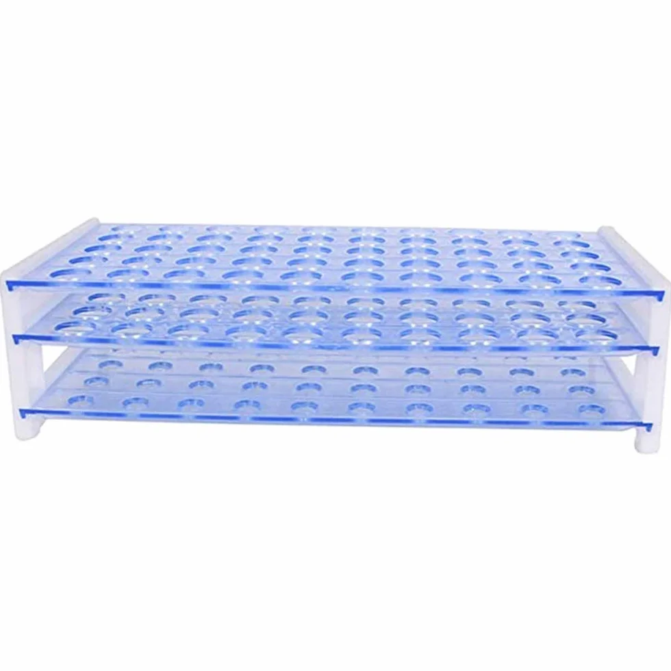 Rack per Provette, 2Pcs Supporto per Provette a 3 Livelli, Porta Provette, Supporto Provette, Rack del Tubo Della Centrifuga per le Forniture di Chimica Della Scuola, 16mm 50 Posti