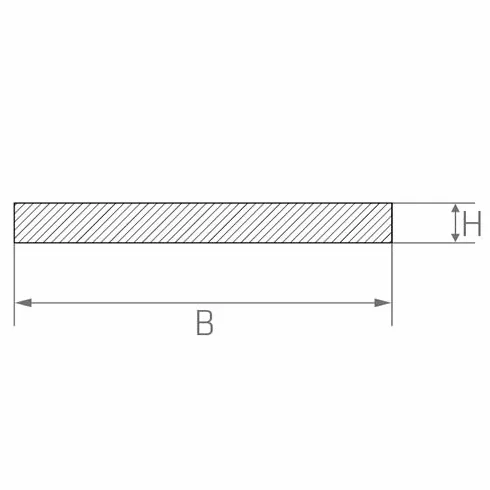 Asta piatta in ottone, 50 x 1 mm, striscia di taglio 1000 mm