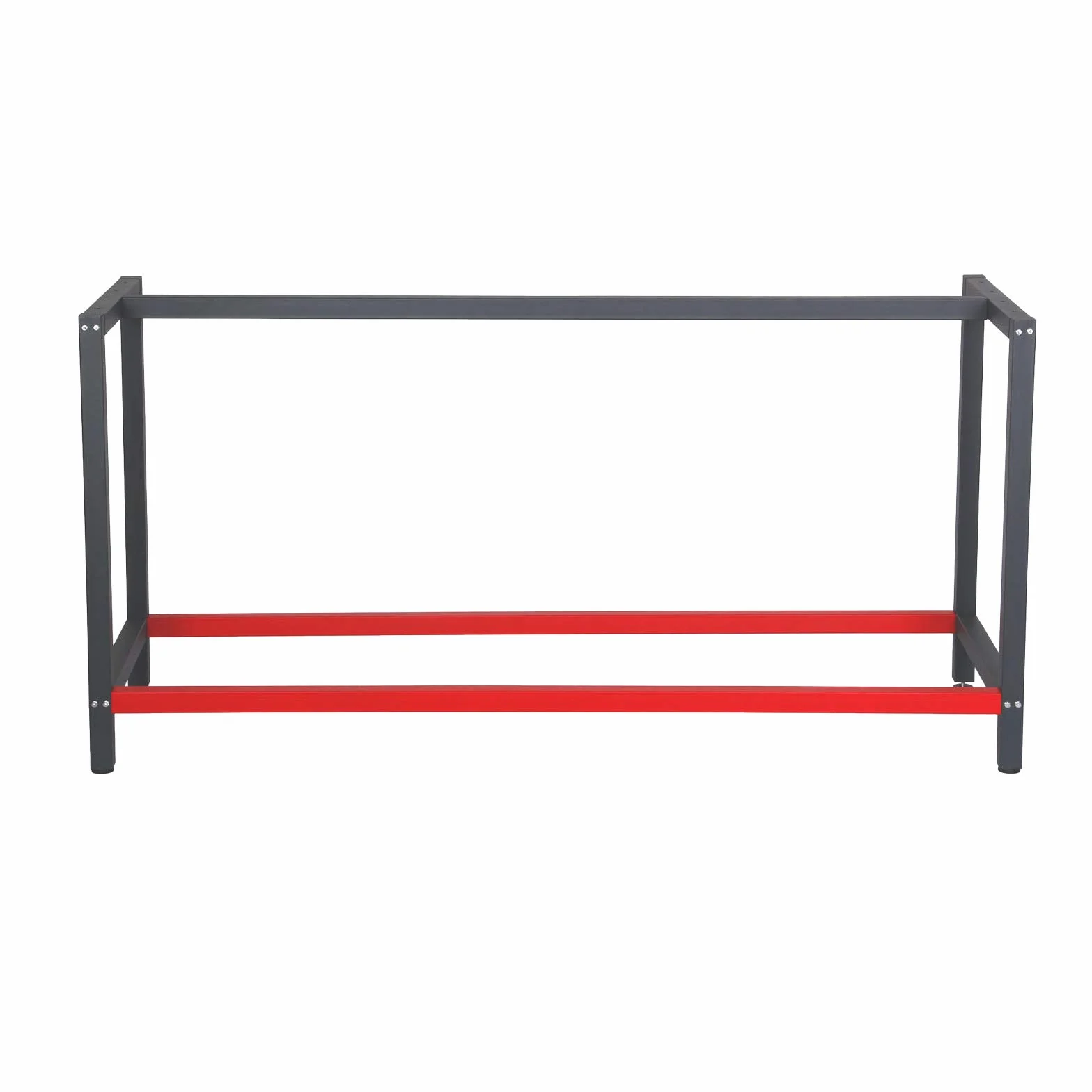 Wiltec Telaio per banco da lavoro in acciaio antracite-rosso, gambe per banco da lavoro, telaio per tavolo 175 x 57 x 81 cm