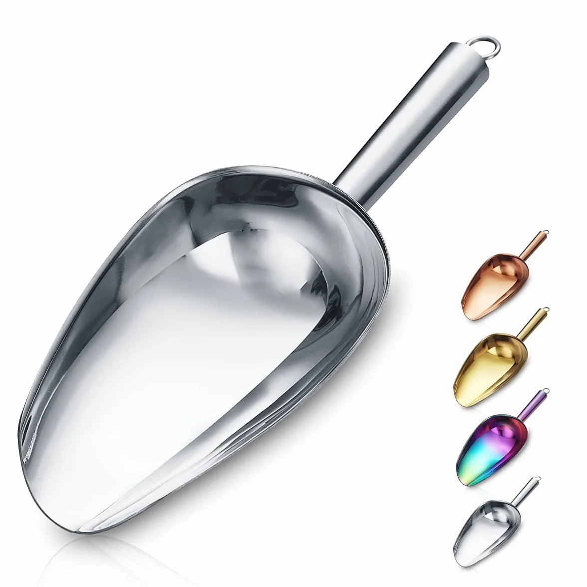 Berglander Paletta per ghiaccio 6 OZ, paletta per ghiaccio in metallo per macchina per il ghiaccio, multiuso per paletta per alimenti per feste da bar in cucina
