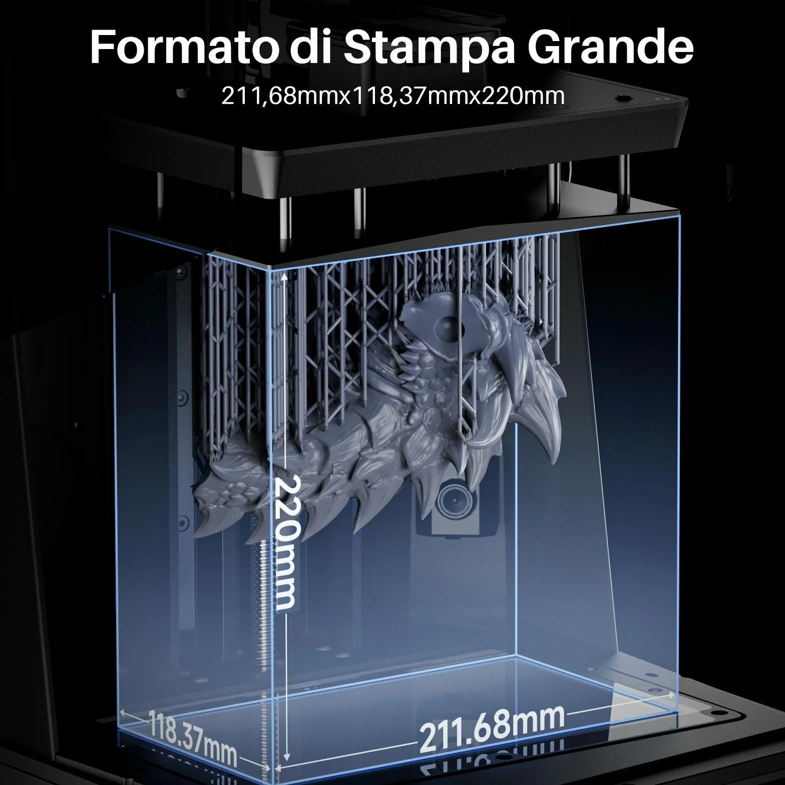 ELEGOO Saturn 4 Ultra 16K Stampante 3D Resina, Riscaldatore Serbatoio Intelligente, Stampa 150 mm/h, Fotocamera AI con Luce, Stampa Cluster WiFi, Grandi Dimensioni di Stampa 211,68 * 118,37 * 220mm³