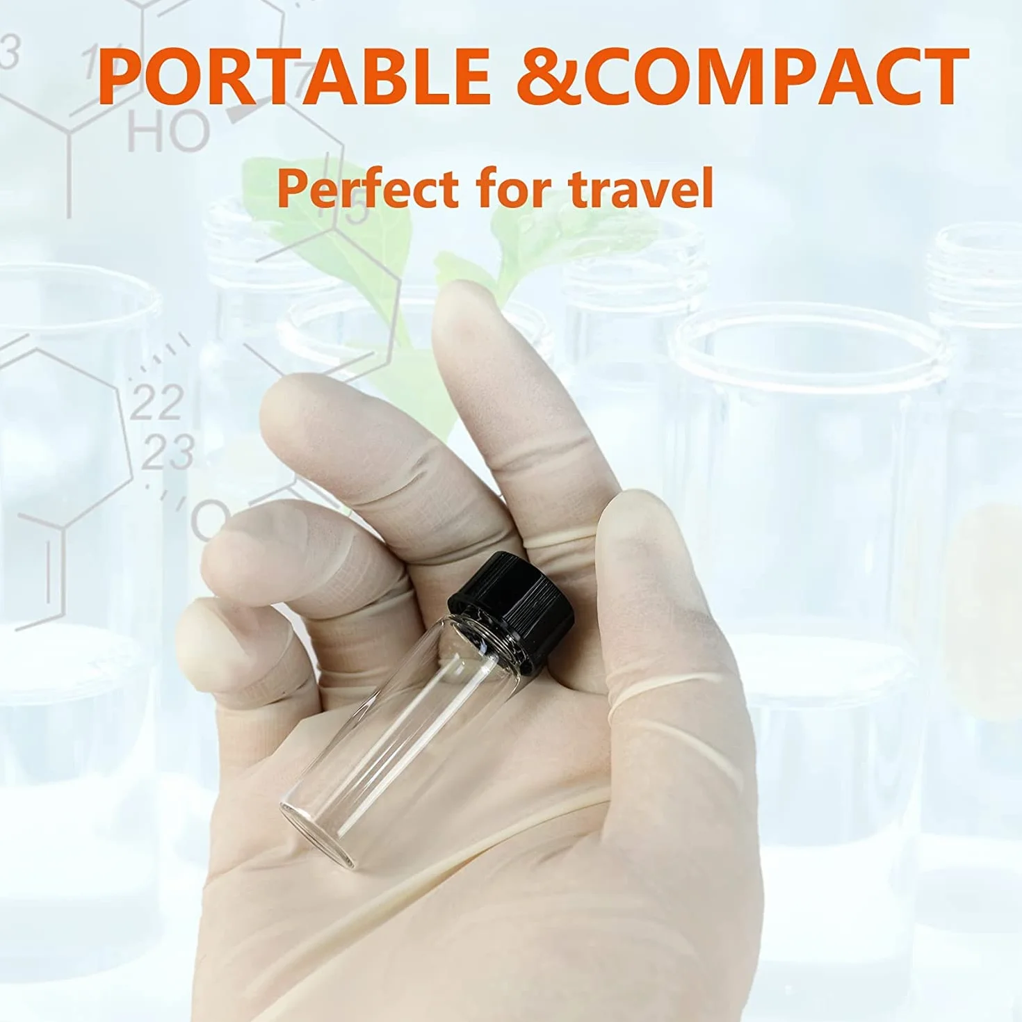 ALWSCI 20 ml Fiale del Campione in Vetro Trasparente con Tappi a Vite per Laboratorio