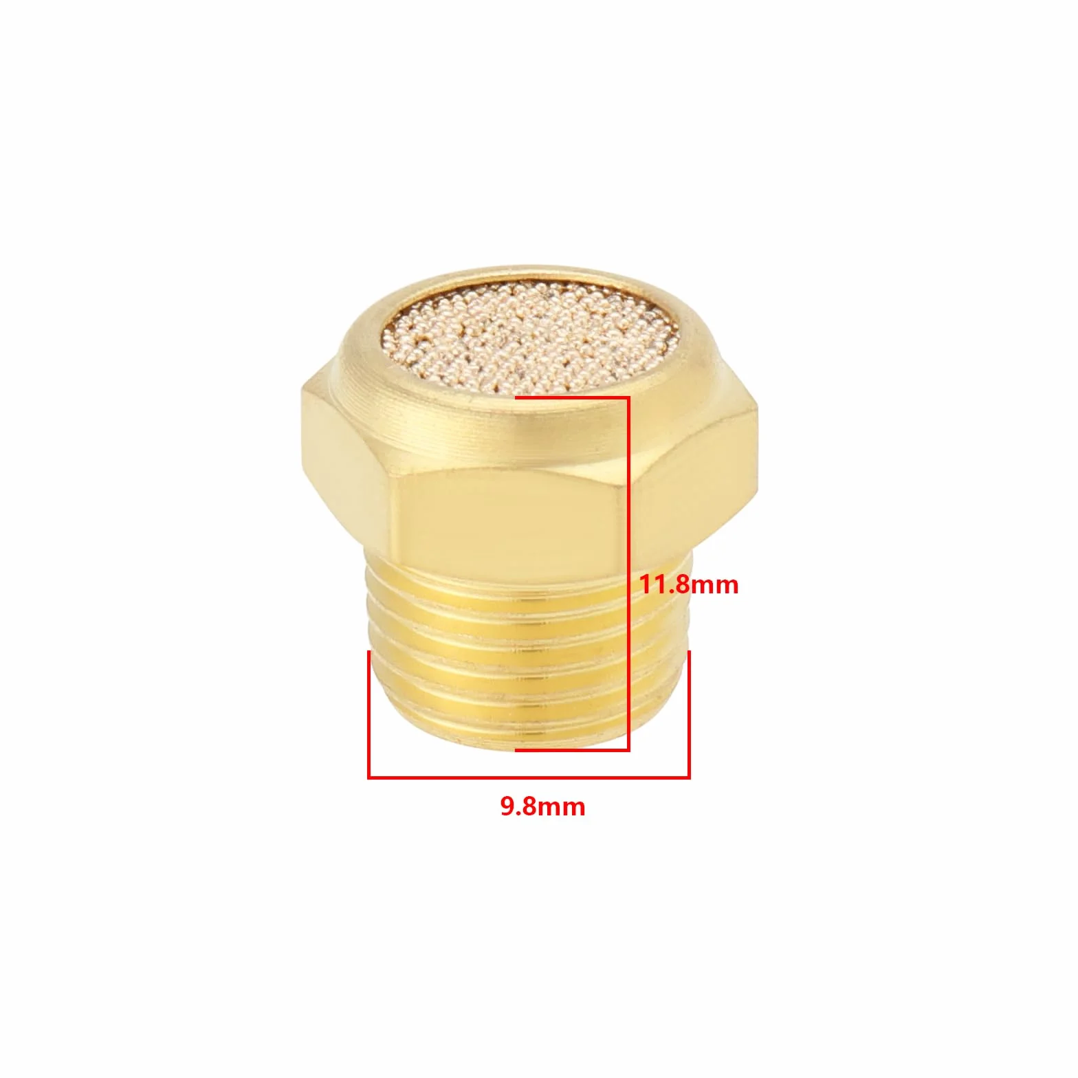 Ottone Silenziatore Pneumatico 1/8 Pollice NPT 4 Pezzi Connettore