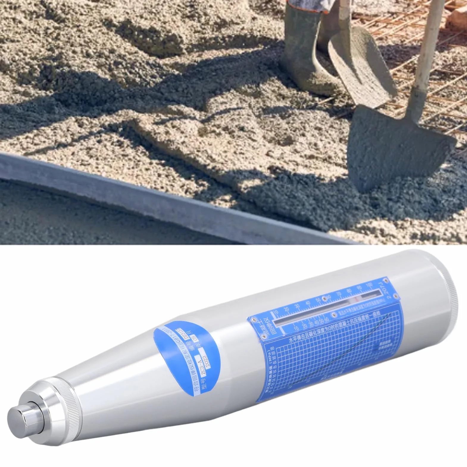 Sclerometro a Rimbalzo ZC3‑A Martello Resiliometro 10-60Mpa Acciaio Inossidabile