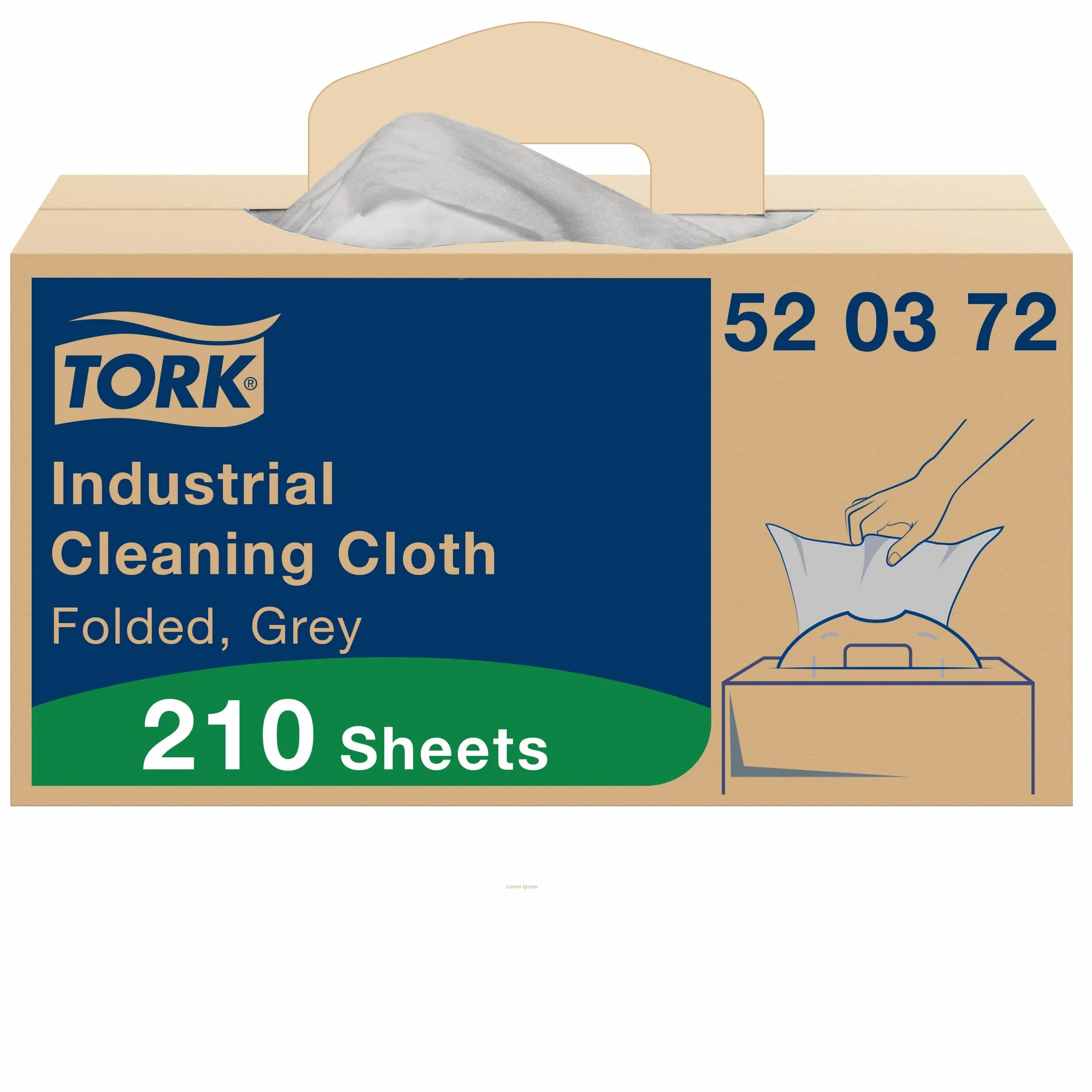 Tork Industrial Cleaning Cloth Grey W7, erogazione unica, 1 x 210 panni, 520372