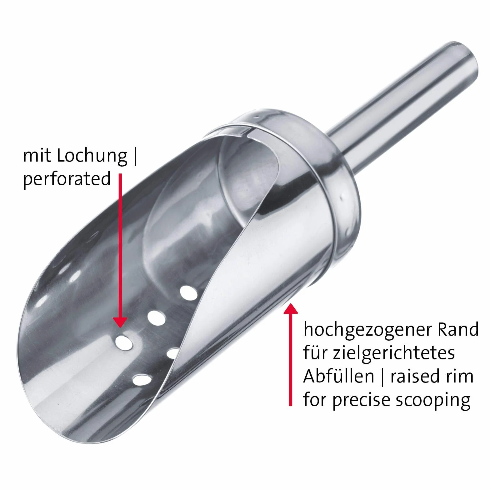 Westmark Paletta per ghiaccio tritato e cubetti, Acciaio inox, 120 ml